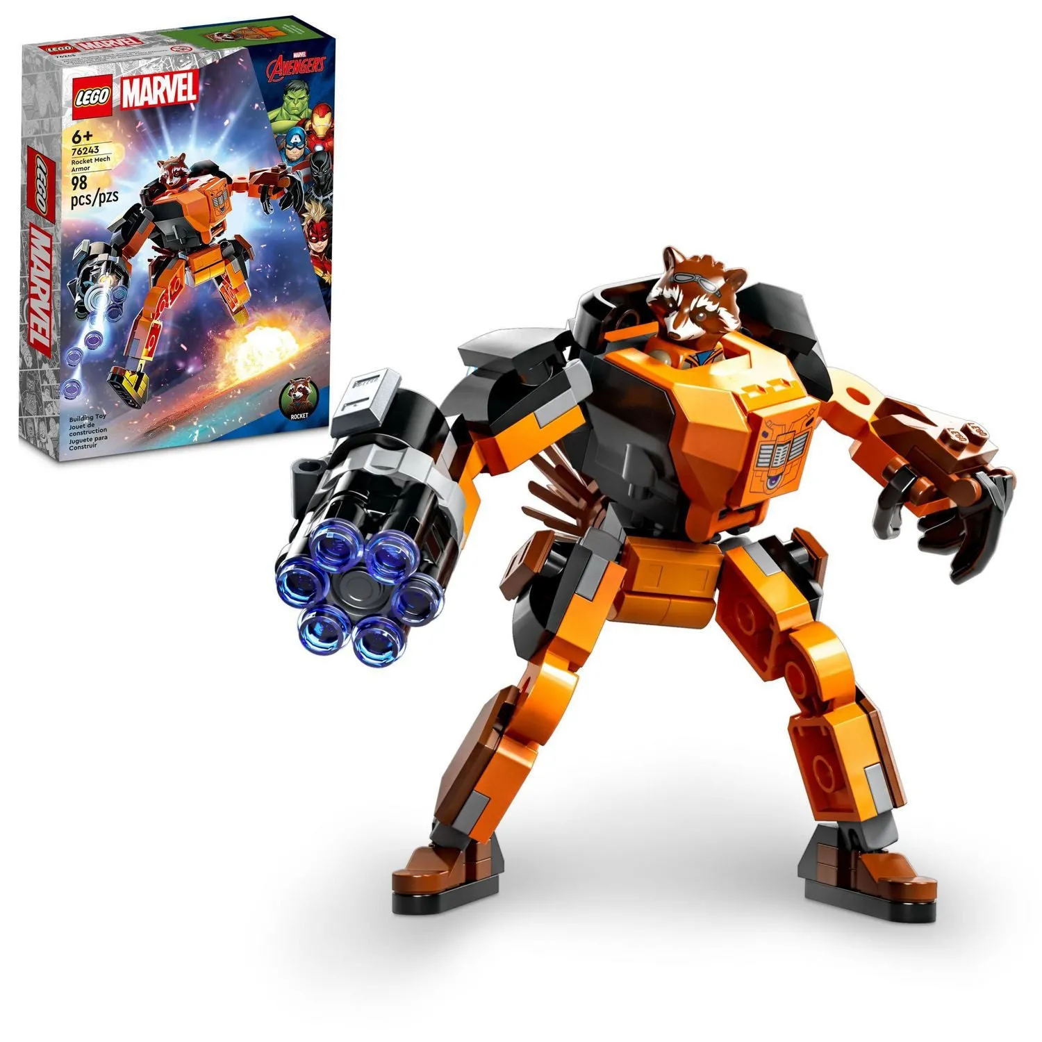 LEGO 76243 Super Heroes Rocket Mech Armor Toy Building Kit (98 Pieces)