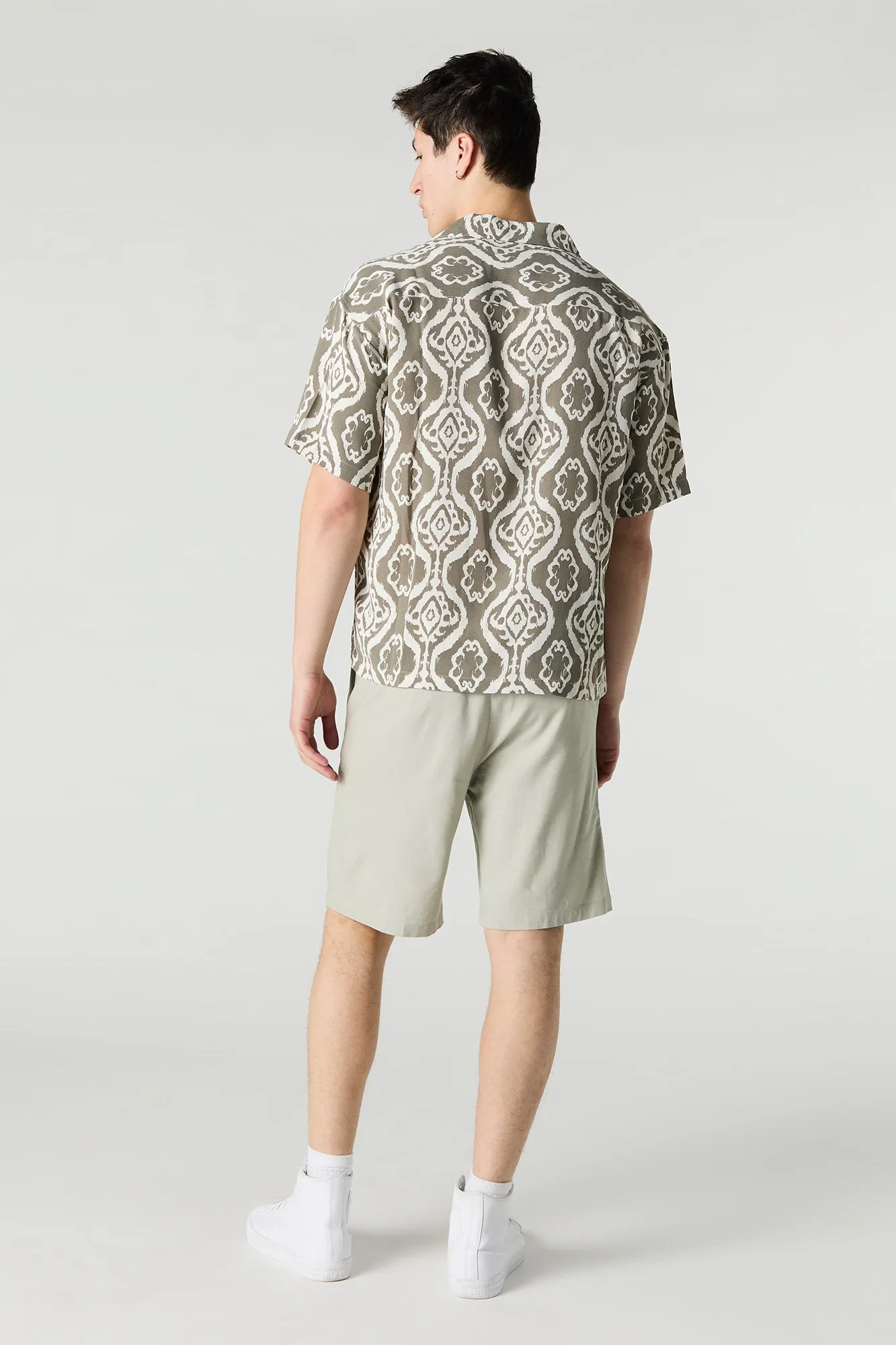 Linen-Blend Drawstring Short