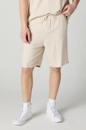 Linen-Blend Drawstring Short