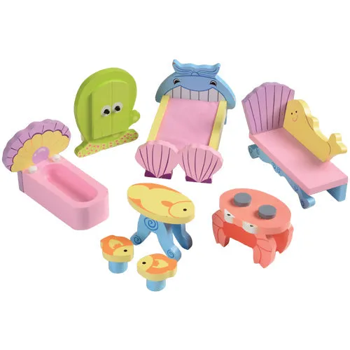 Majestic Mermaid Mansion | 3-Level Wooden Dollhouse with Sea-Life Furniture & Characters