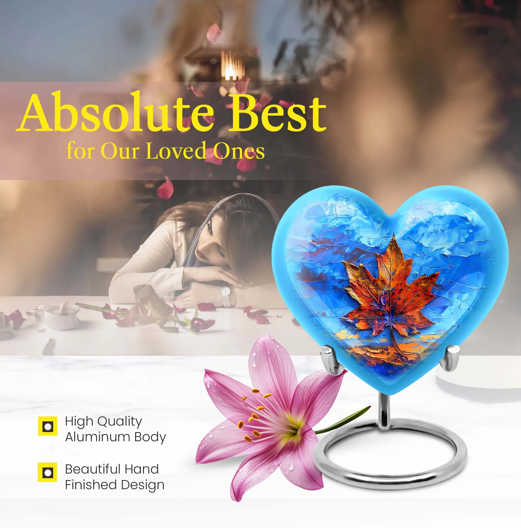 Mapple Leaf Women's Urn Extra Large Memorial Tribute