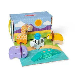 Melissa & Doug 50171 Blockables Safari Play Set, 34 Pcs