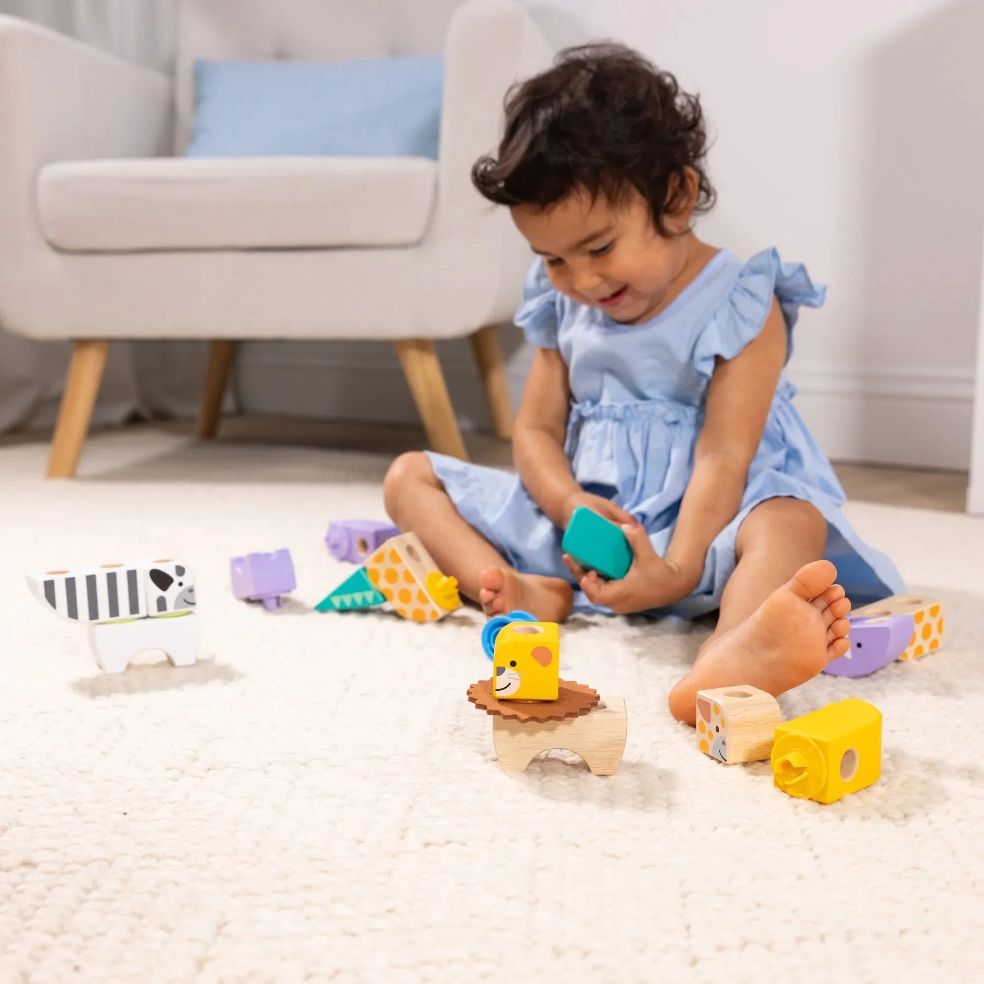 Melissa & Doug 50171 Blockables Safari Play Set, 34 Pcs