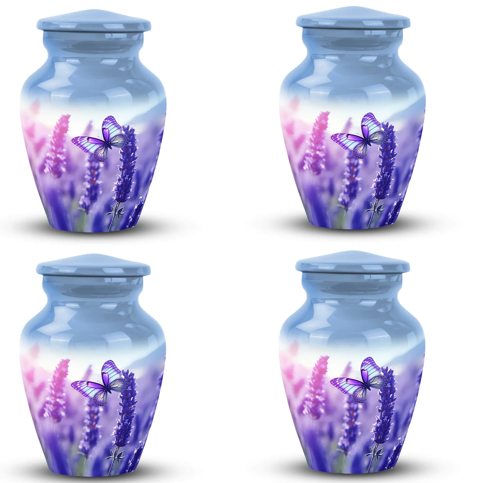 Memorial Purple Butterfly Large Urn, Personalised Cremation Urn
