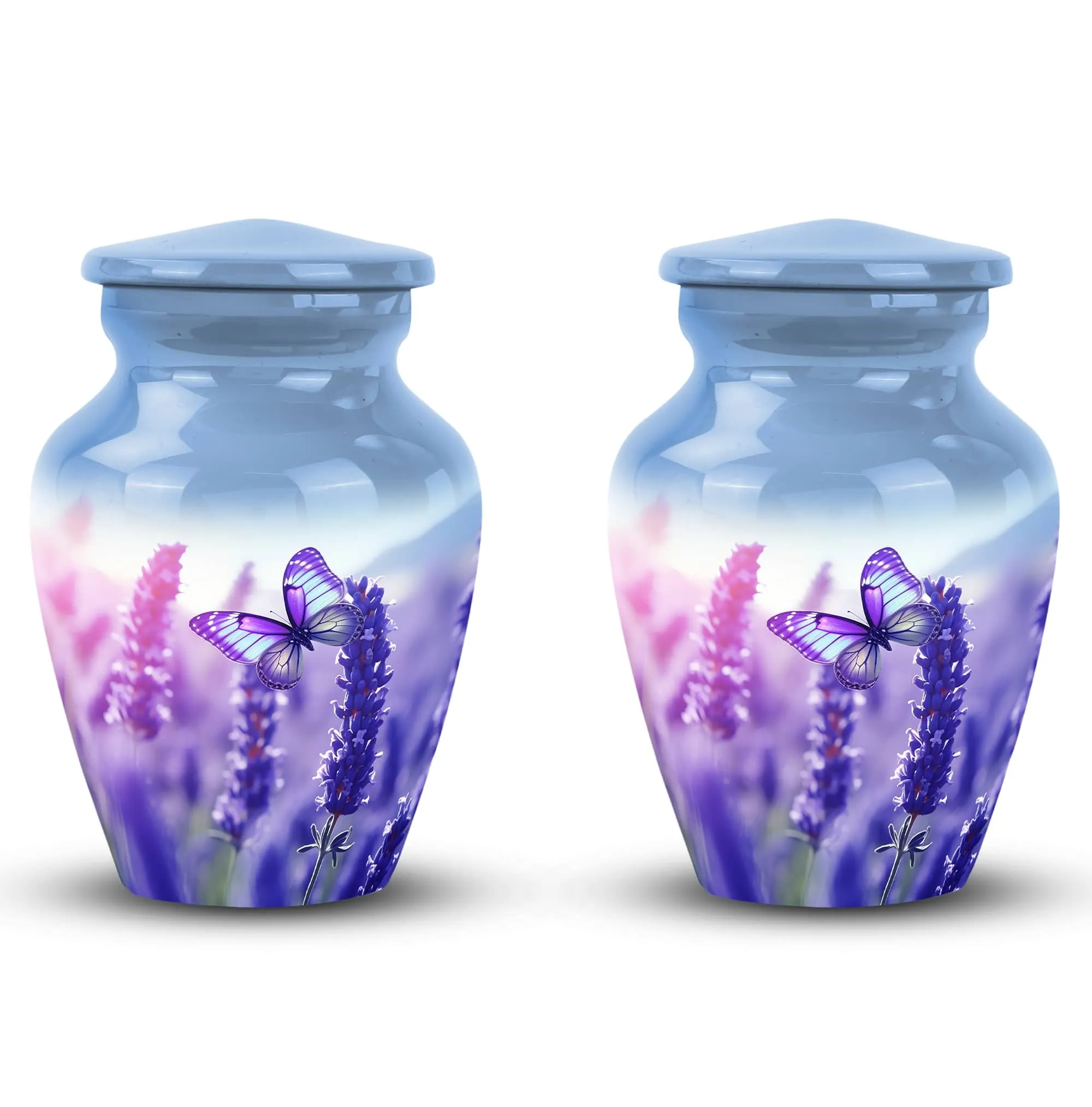Memorial Purple Butterfly Large Urn, Personalised Cremation Urn