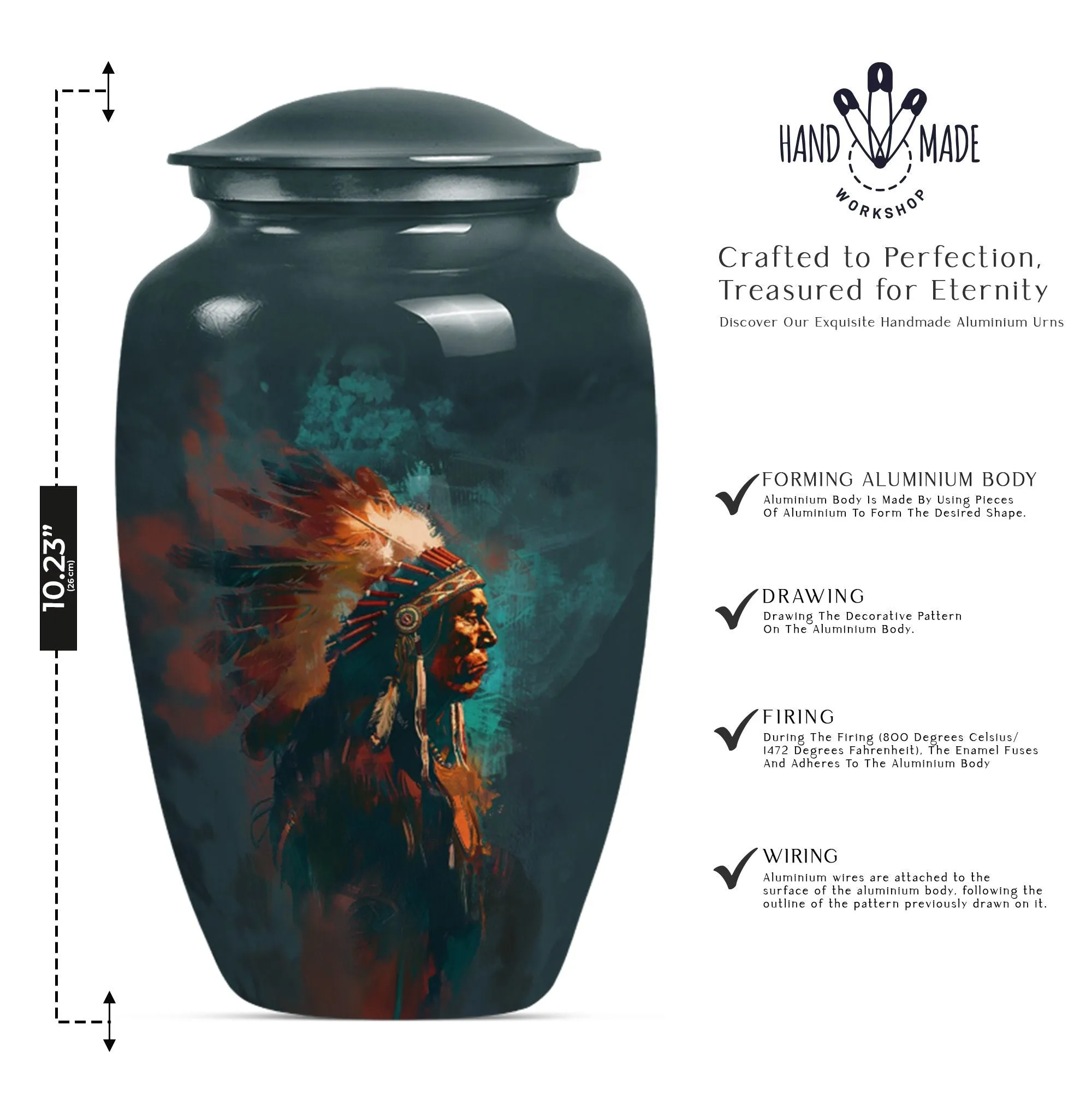 Memorial Urn With Howling Wolf Theme