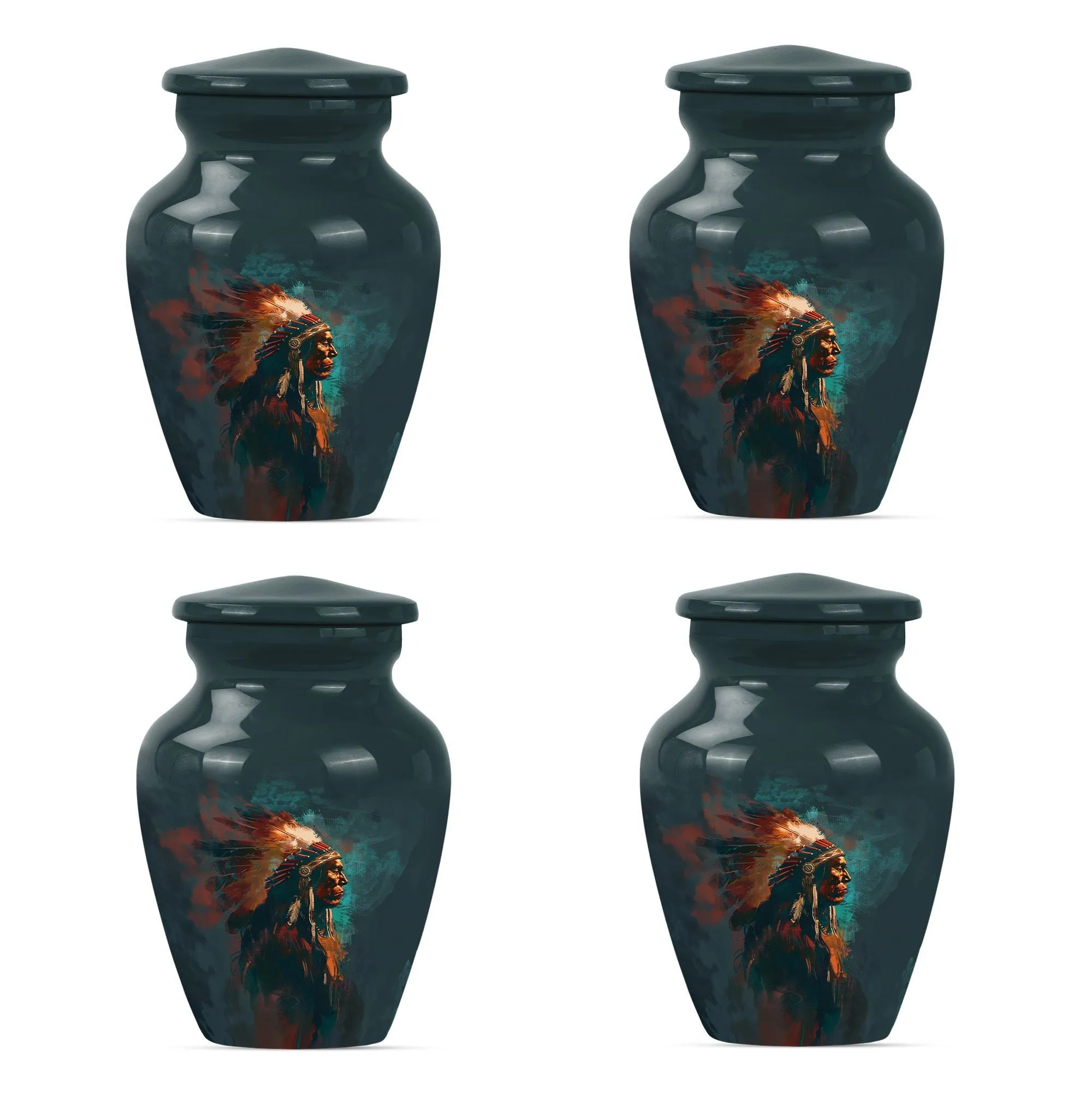 Memorial Urn With Howling Wolf Theme