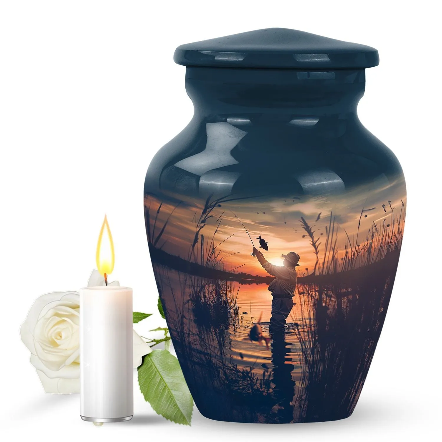 Memories Personalized Father Son Fishing Ashes Cremation Urn