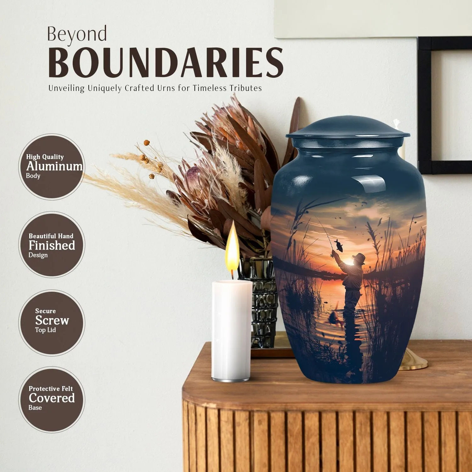 Memories Personalized Father Son Fishing Ashes Cremation Urn