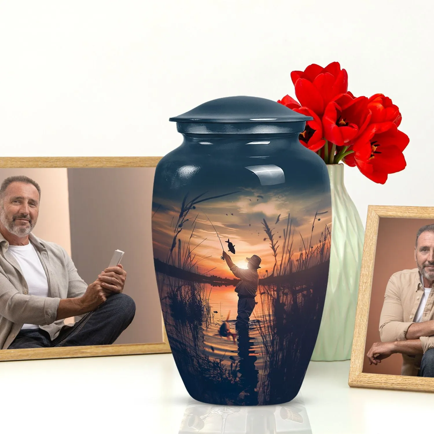 Memories Personalized Father Son Fishing Ashes Cremation Urn