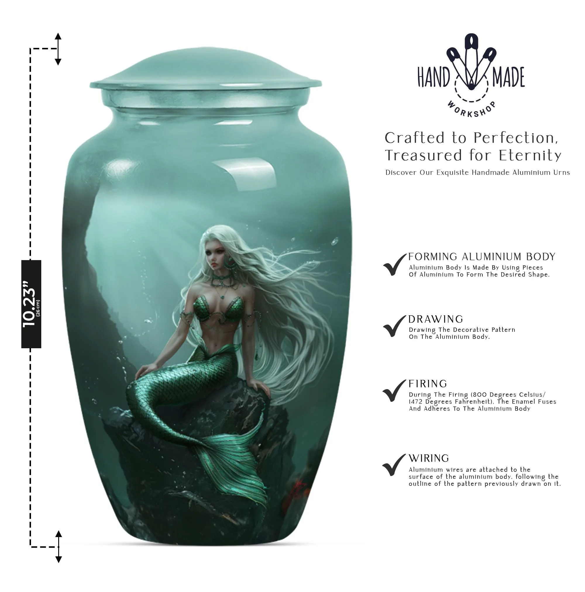 Mermaid Theme Cremation Urn - Unique Cremation Urn For Her