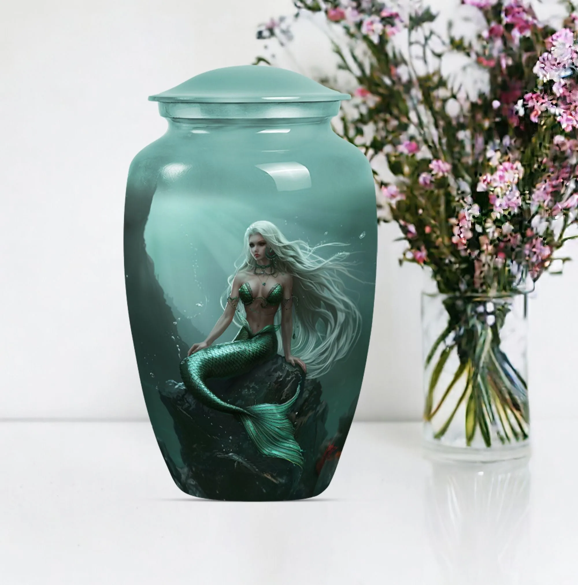 Mermaid Theme Cremation Urn - Unique Cremation Urn For Her