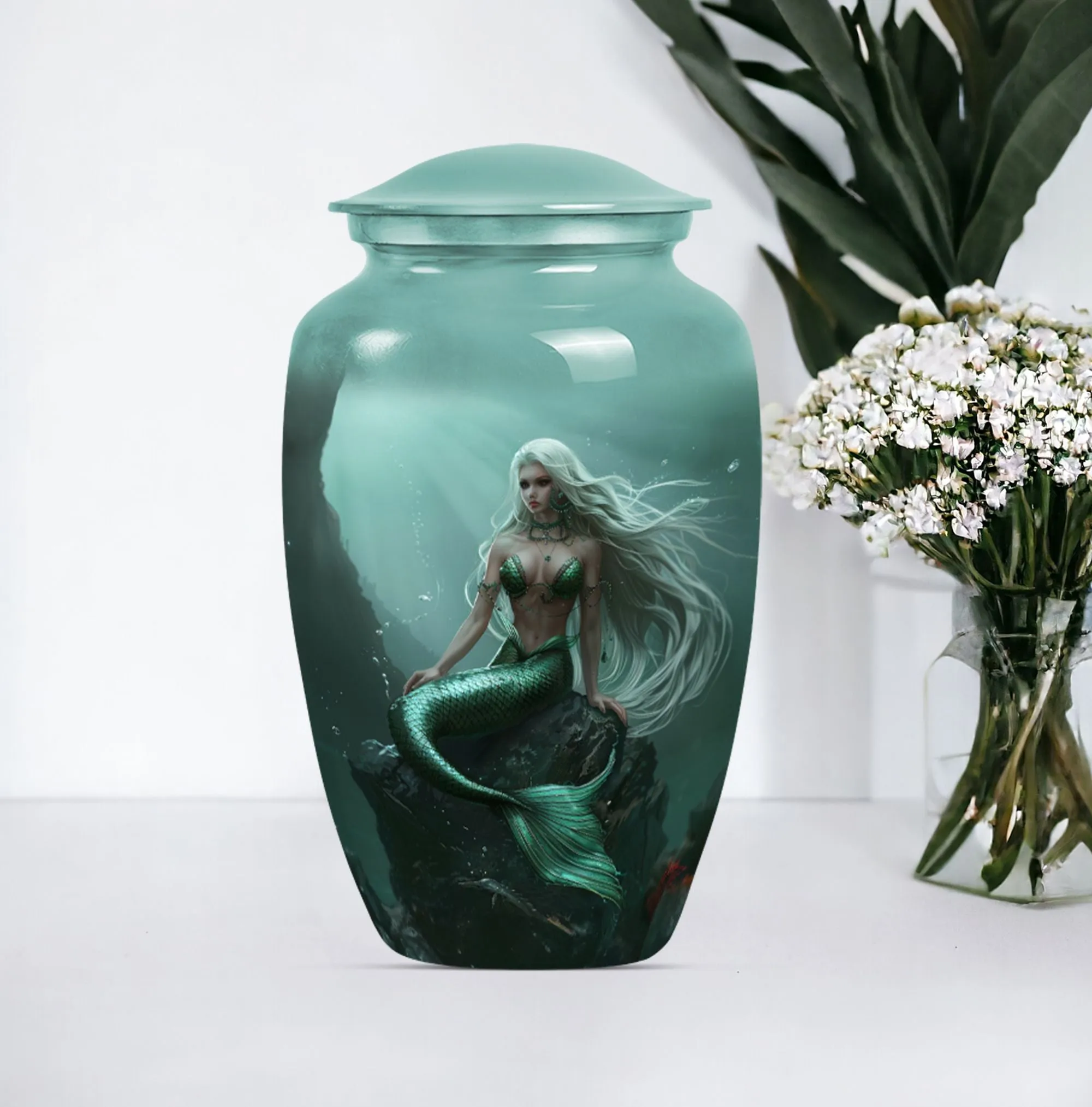 Mermaid Theme Cremation Urn - Unique Cremation Urn For Her