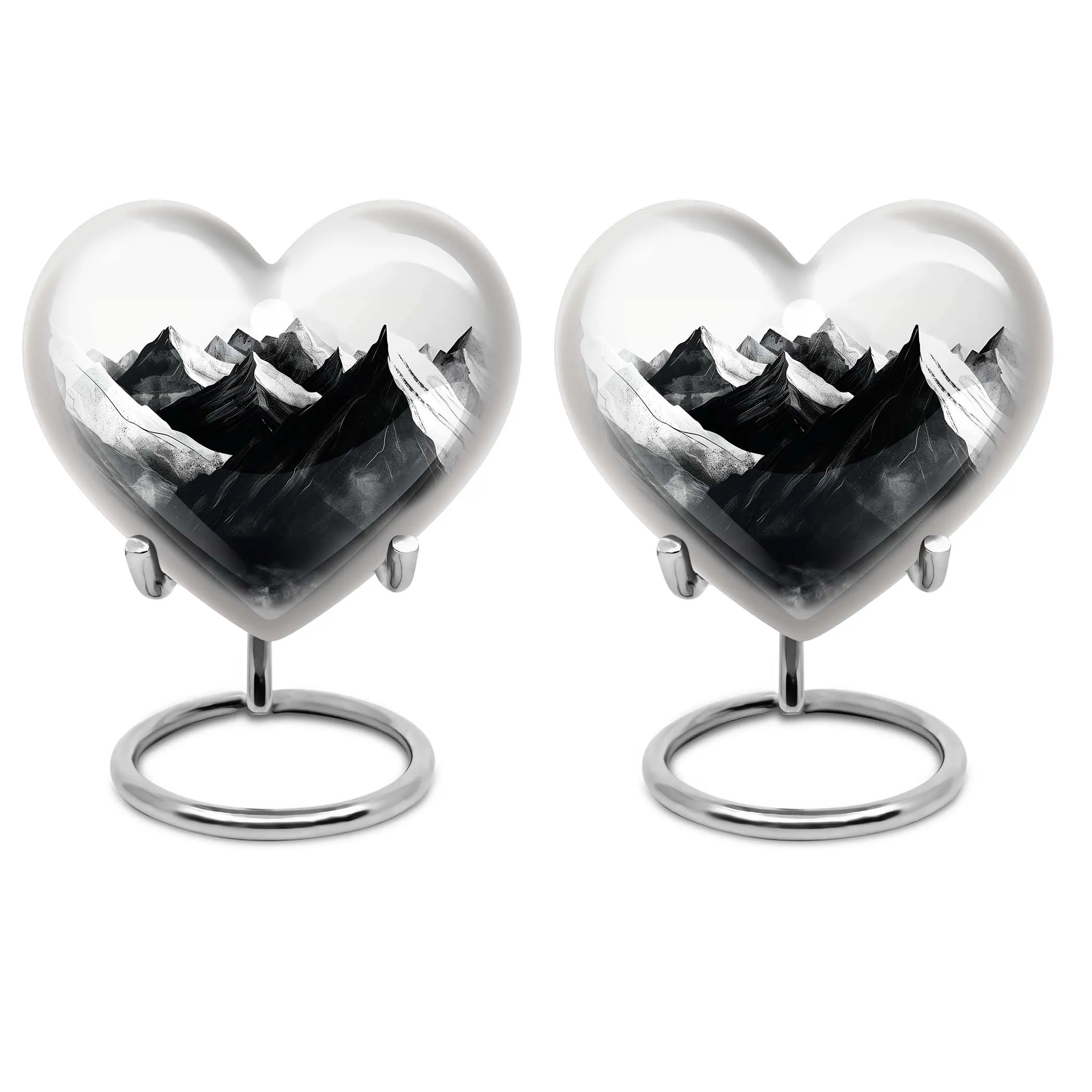 Mountains Heart - Medium Memorial Cremation Urn for Human Ashes