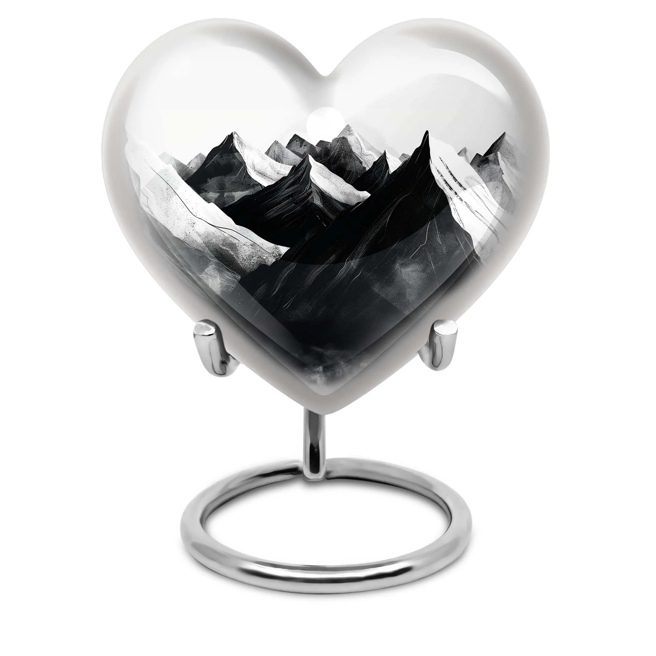 Mountains Heart - Medium Memorial Cremation Urn for Human Ashes