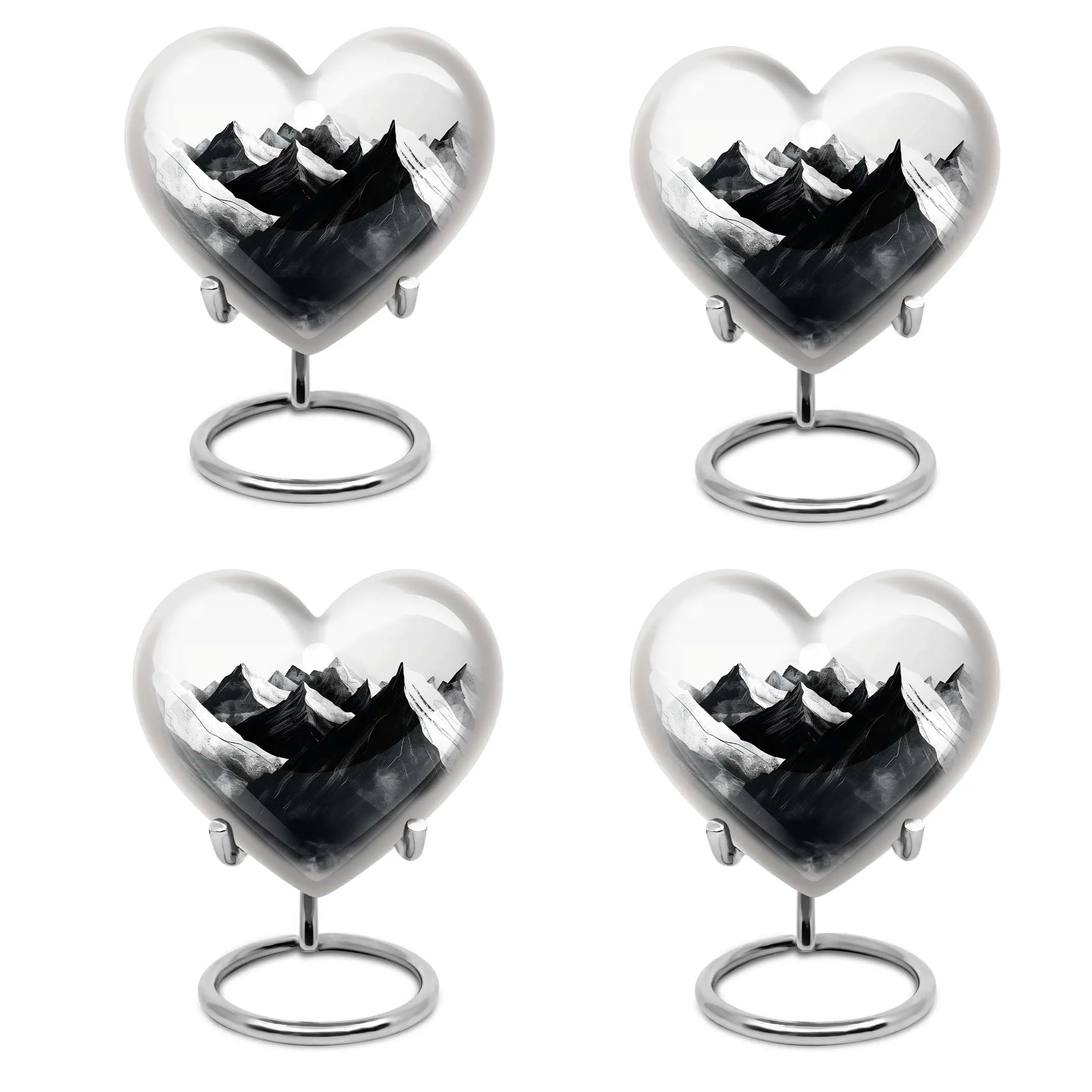 Mountains Heart - Medium Memorial Cremation Urn for Human Ashes