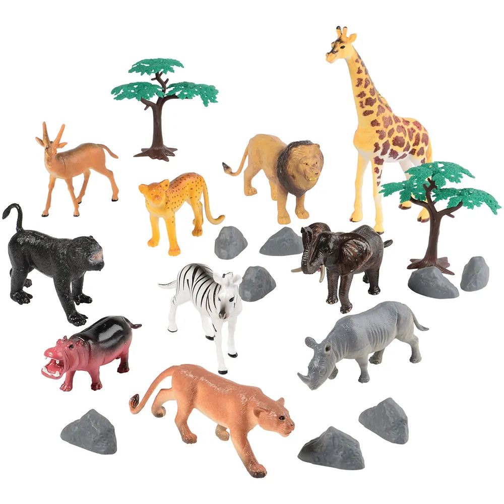 National Geographic 80-Piece Animal Playset with Four Habitats – Farm, Wild, Dinosaur, and Ocean Animals