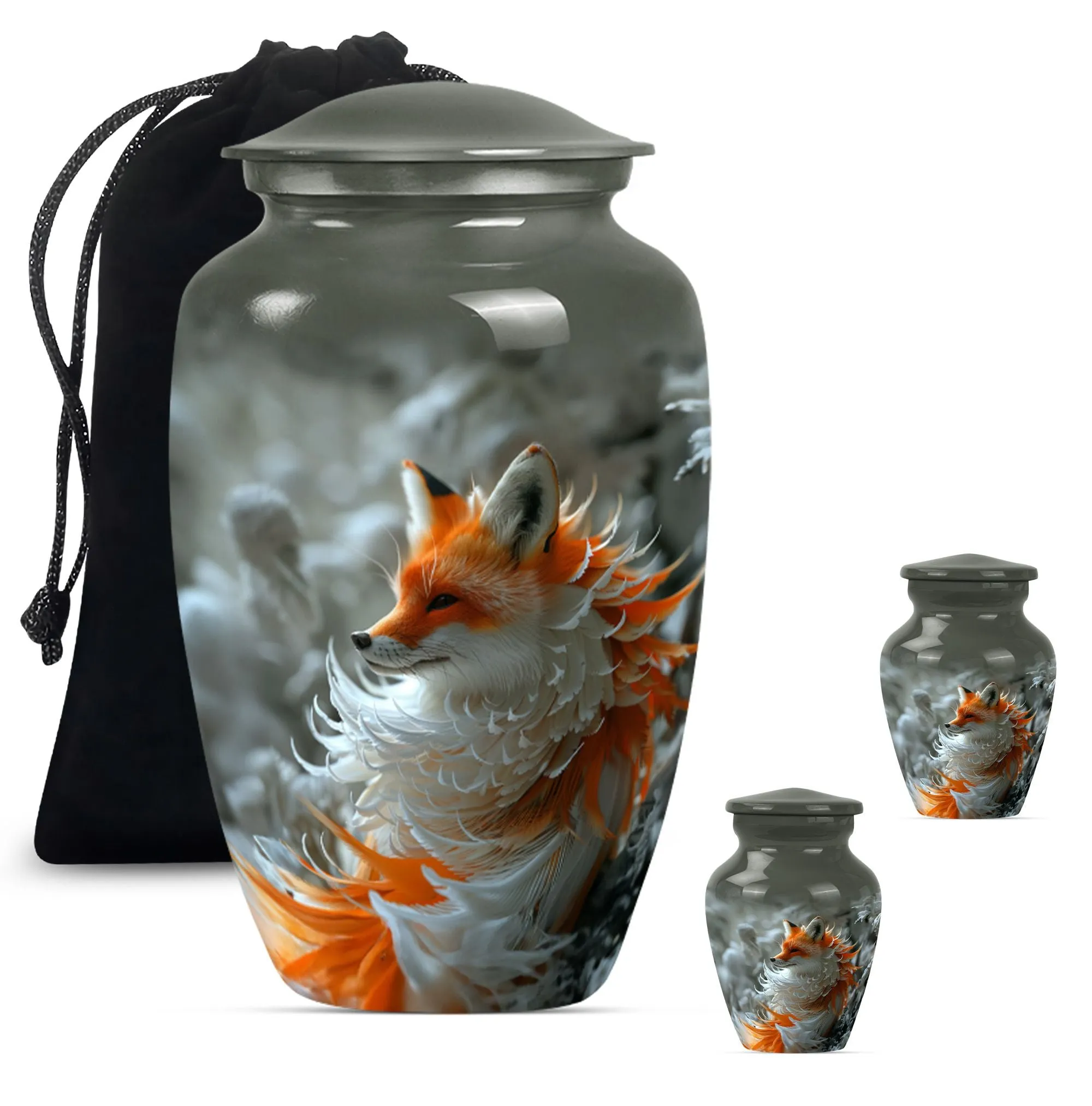 Nightfall Fox Themed Memorial Urn - A Timeless Resting Place