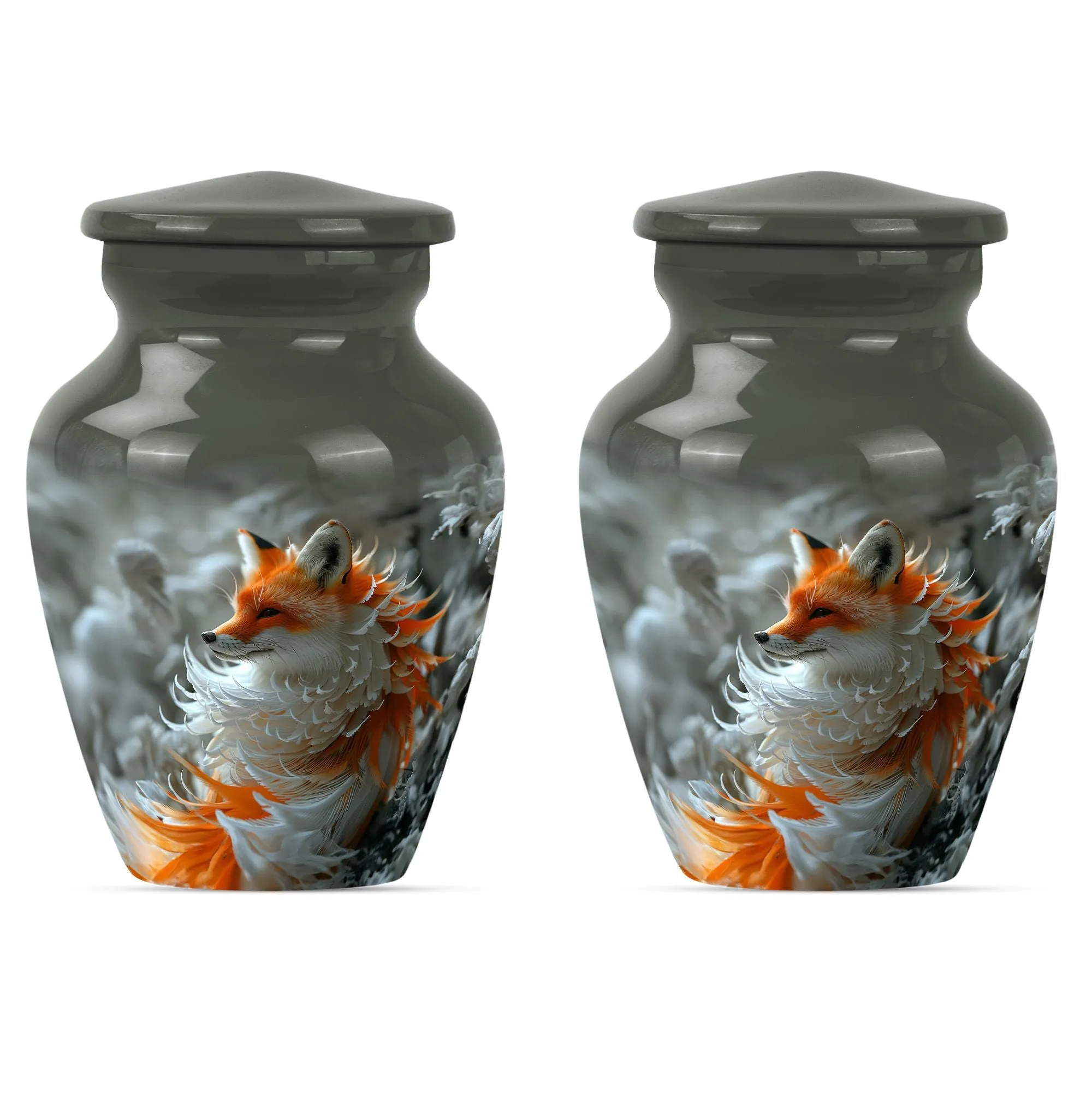Nightfall Fox Themed Memorial Urn - A Timeless Resting Place