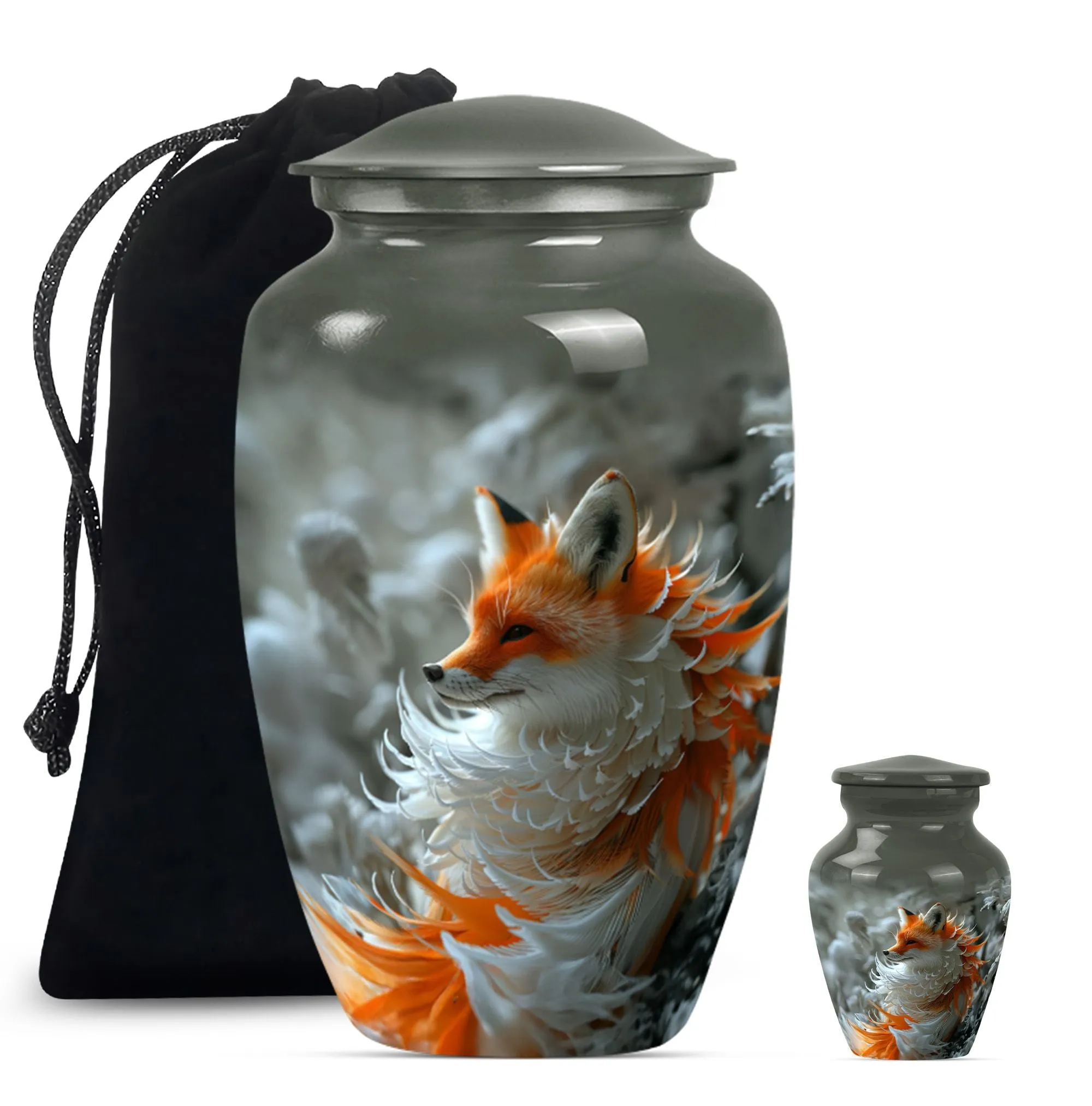Nightfall Fox Themed Memorial Urn - A Timeless Resting Place