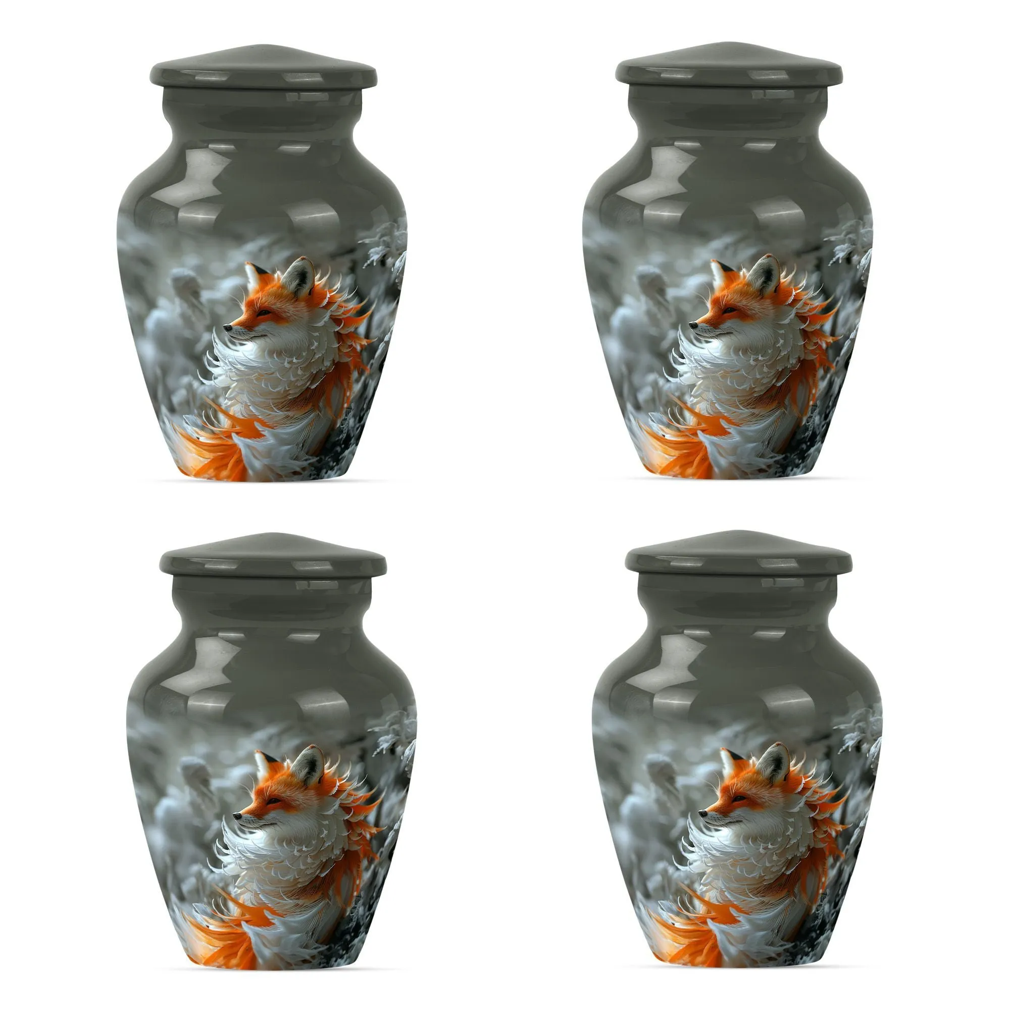Nightfall Fox Themed Memorial Urn - A Timeless Resting Place