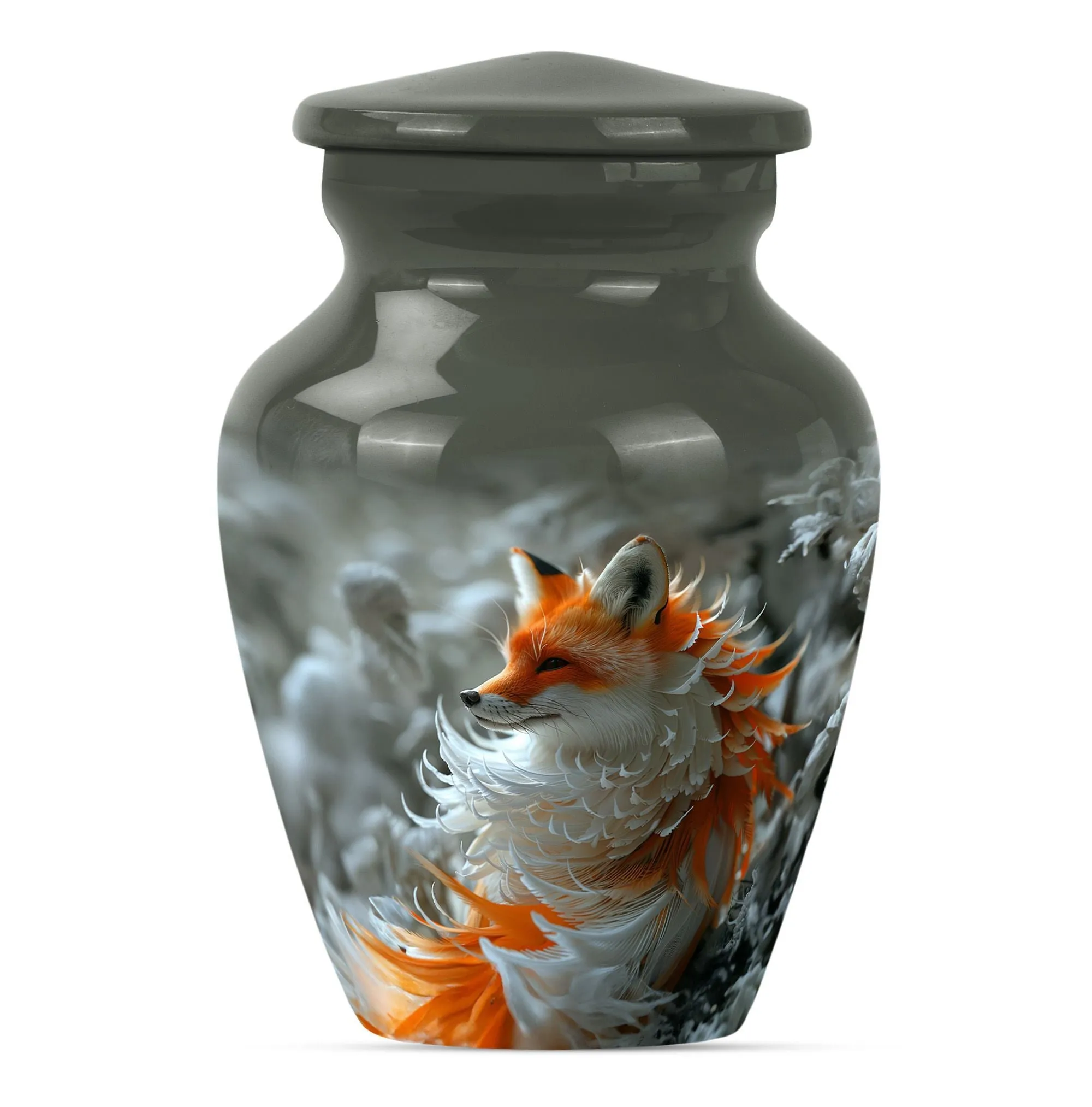 Nightfall Fox Themed Memorial Urn - A Timeless Resting Place