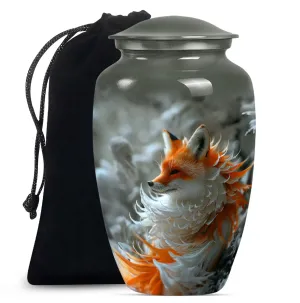 Nightfall Fox Themed Memorial Urn - A Timeless Resting Place