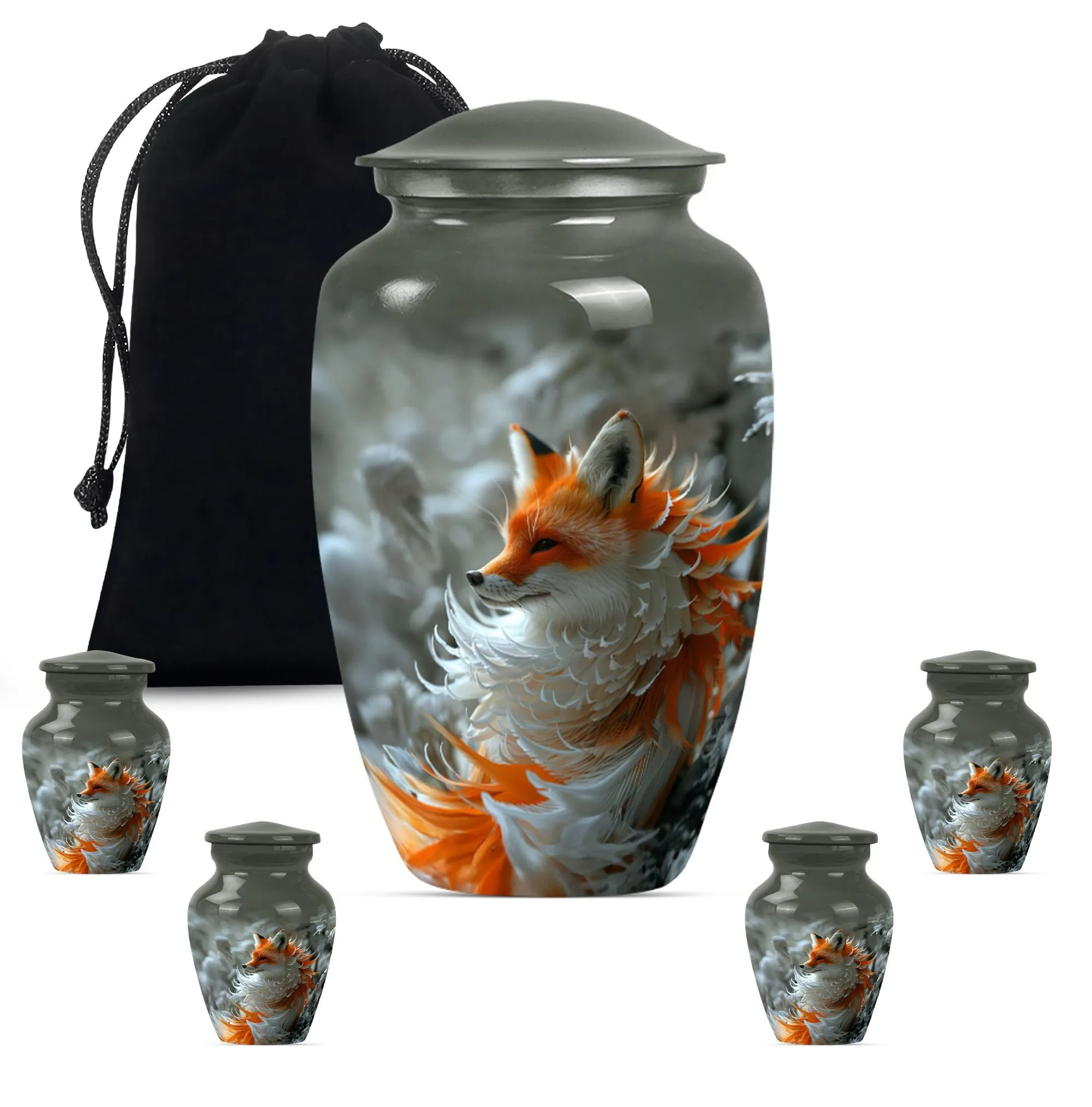 Nightfall Fox Themed Memorial Urn - A Timeless Resting Place