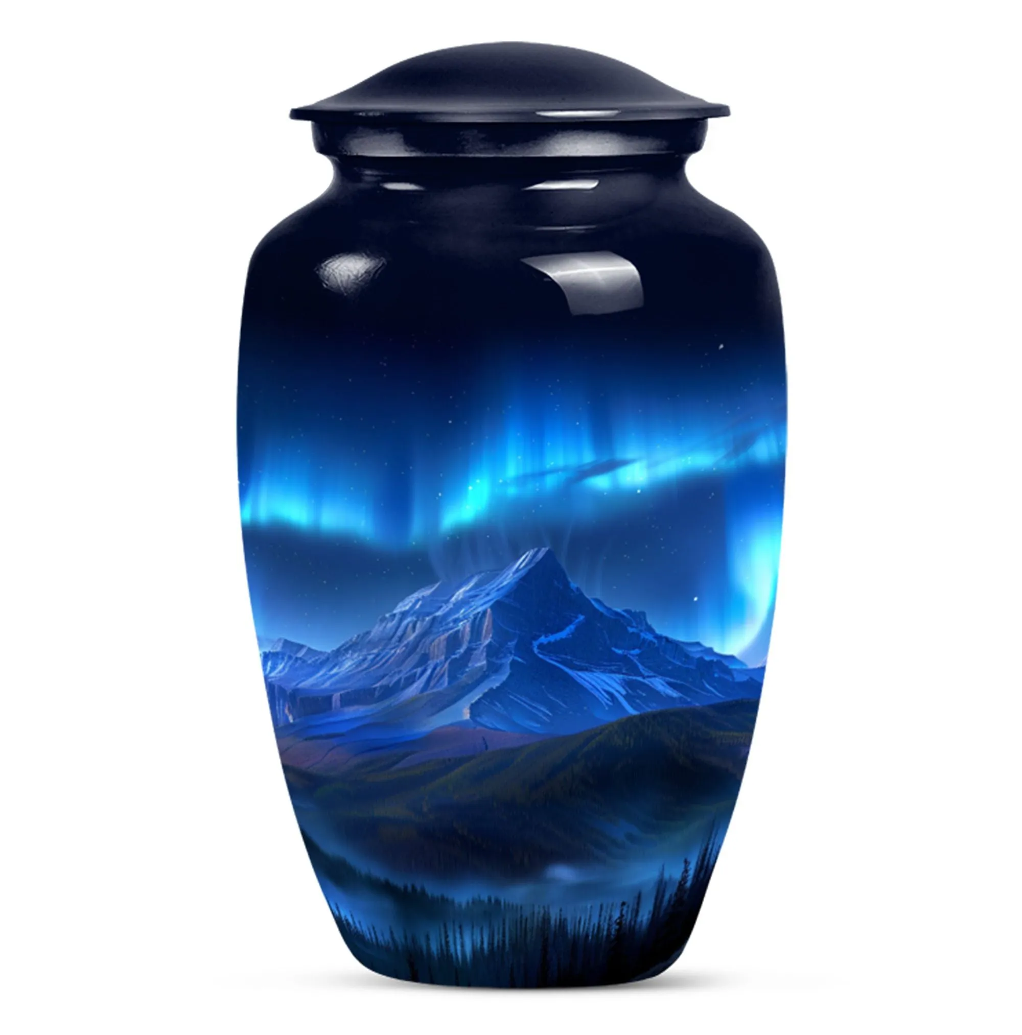 Northern Lights Remembrance Urn, Timeless Custom Burial Vessel