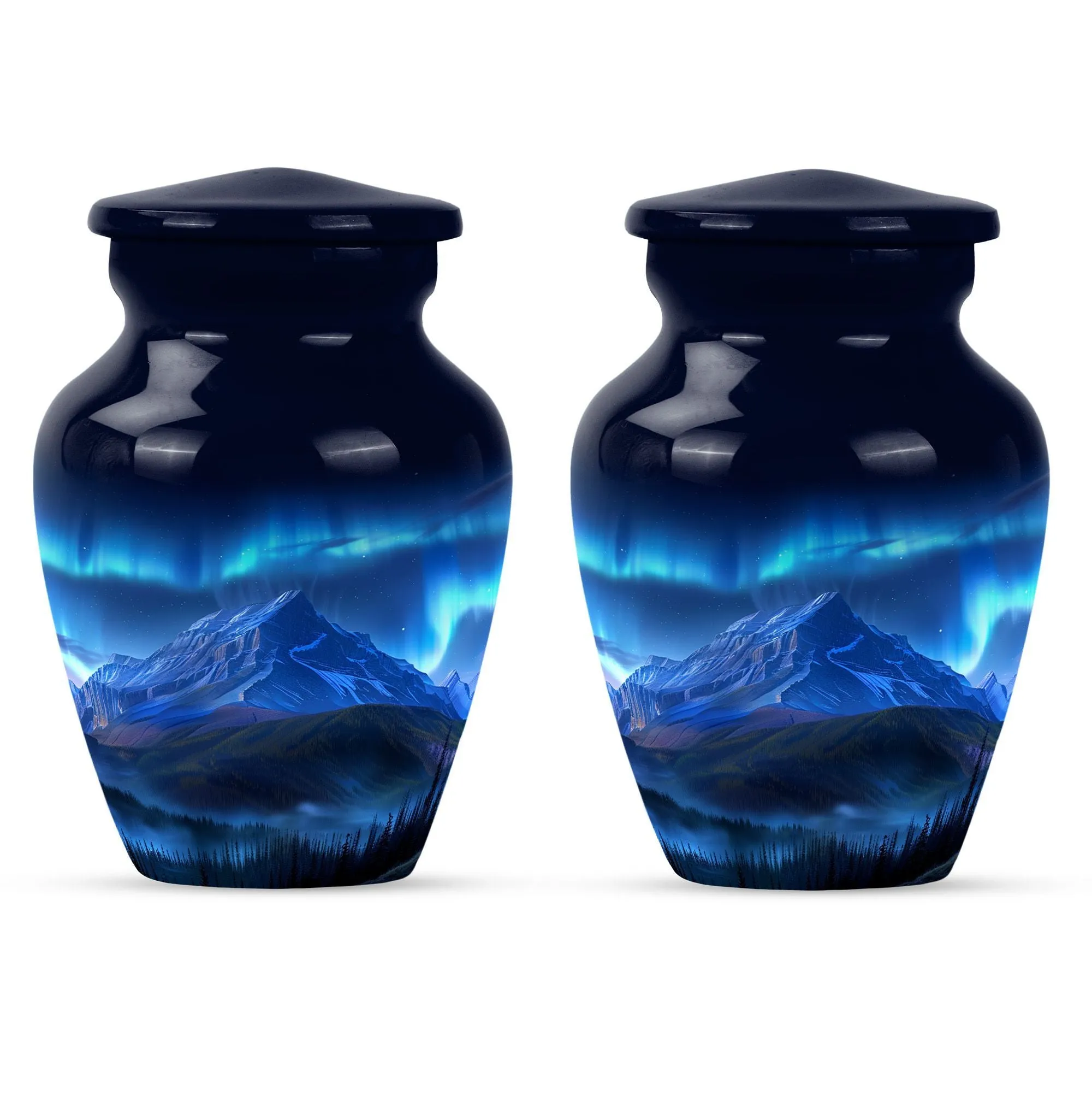 Northern Lights Remembrance Urn, Timeless Custom Burial Vessel