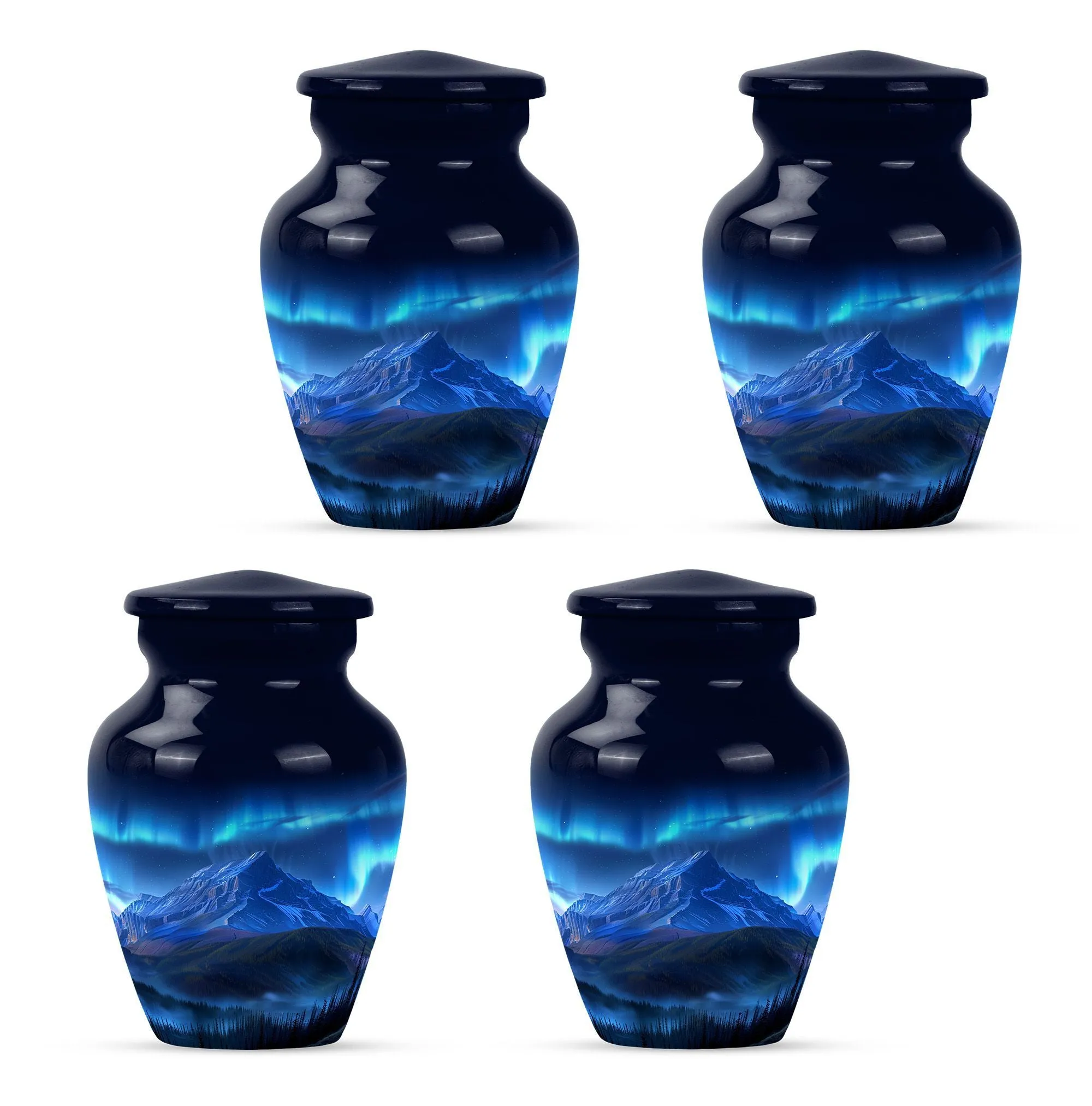 Northern Lights Remembrance Urn, Timeless Custom Burial Vessel