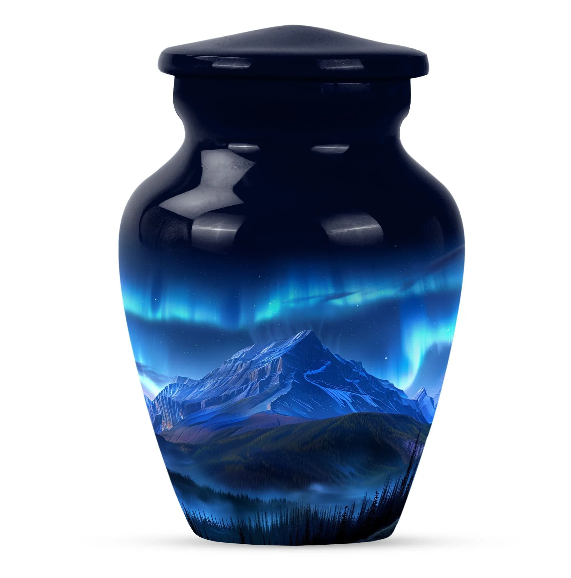 Northern Lights Remembrance Urn, Timeless Custom Burial Vessel