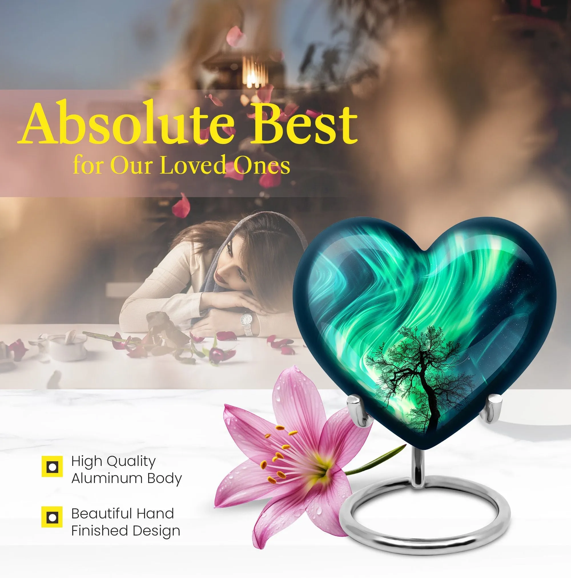 Northern Lights Theme - Keepsake Cremation Urn