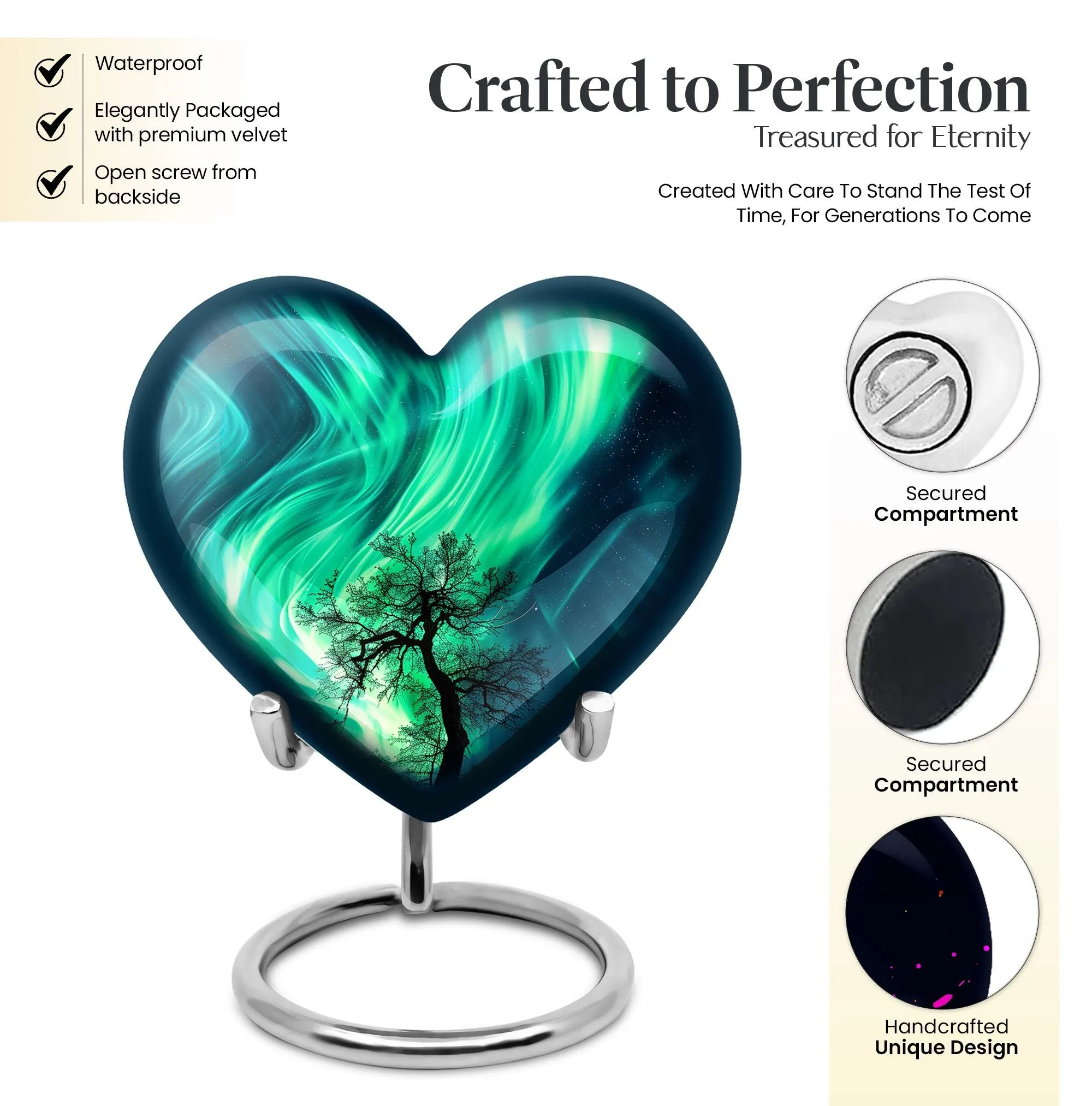 Northern Lights Theme - Keepsake Cremation Urn