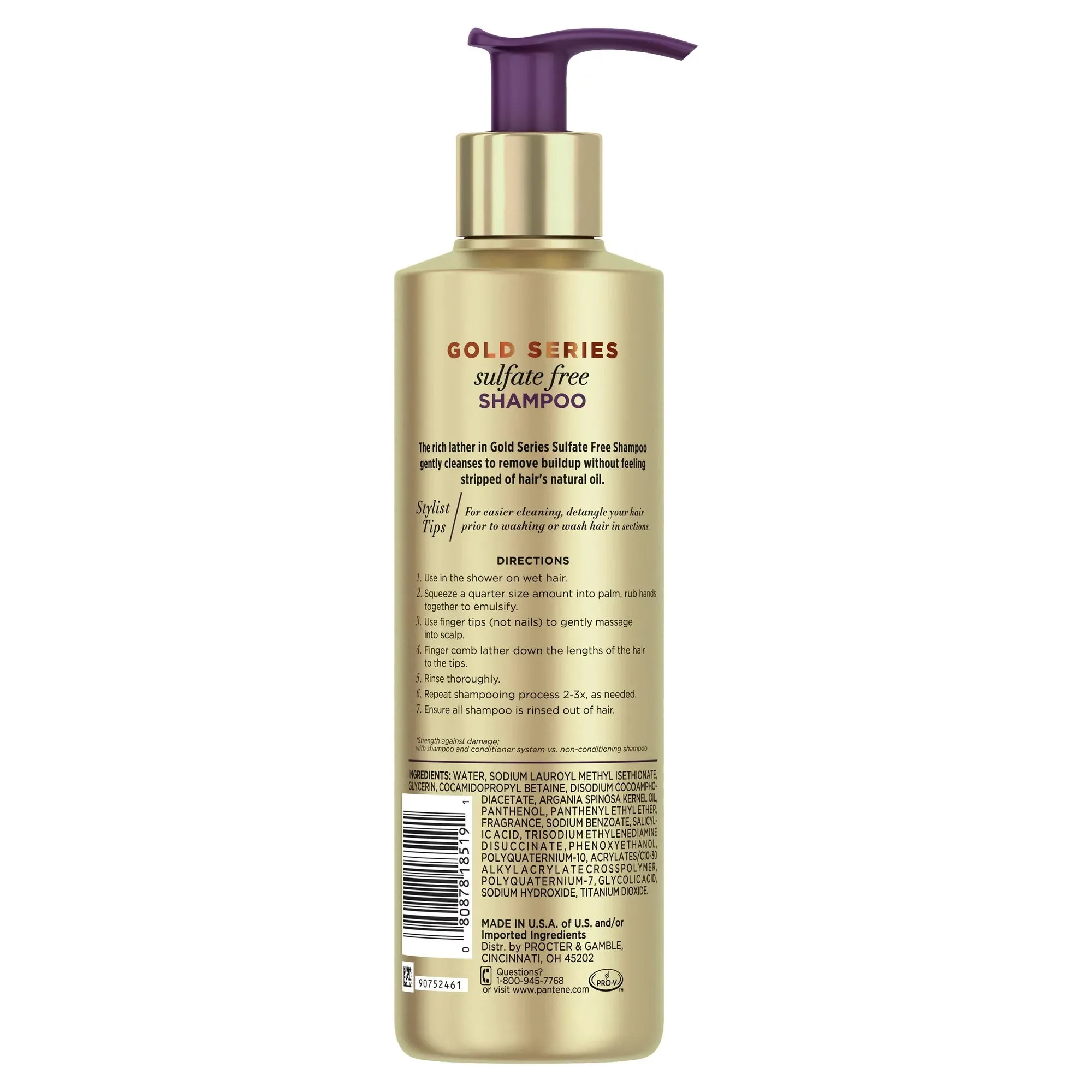Pantene Gold Series Sulfate-Free Shampoo with Argan Oil- 8.5 oz