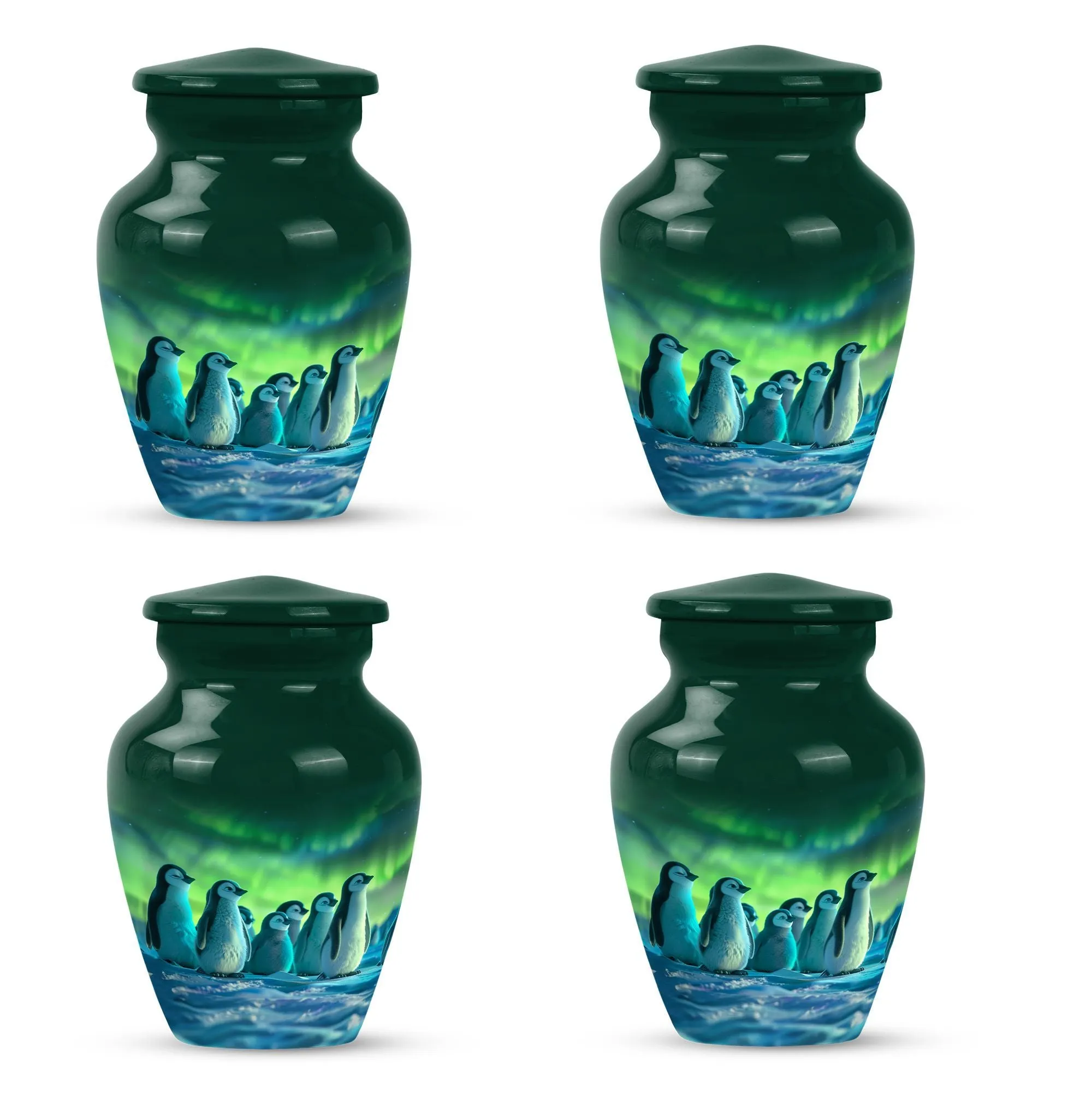 Penguin Engraved Cremation Urn - Container For Cremated Human Ashes
