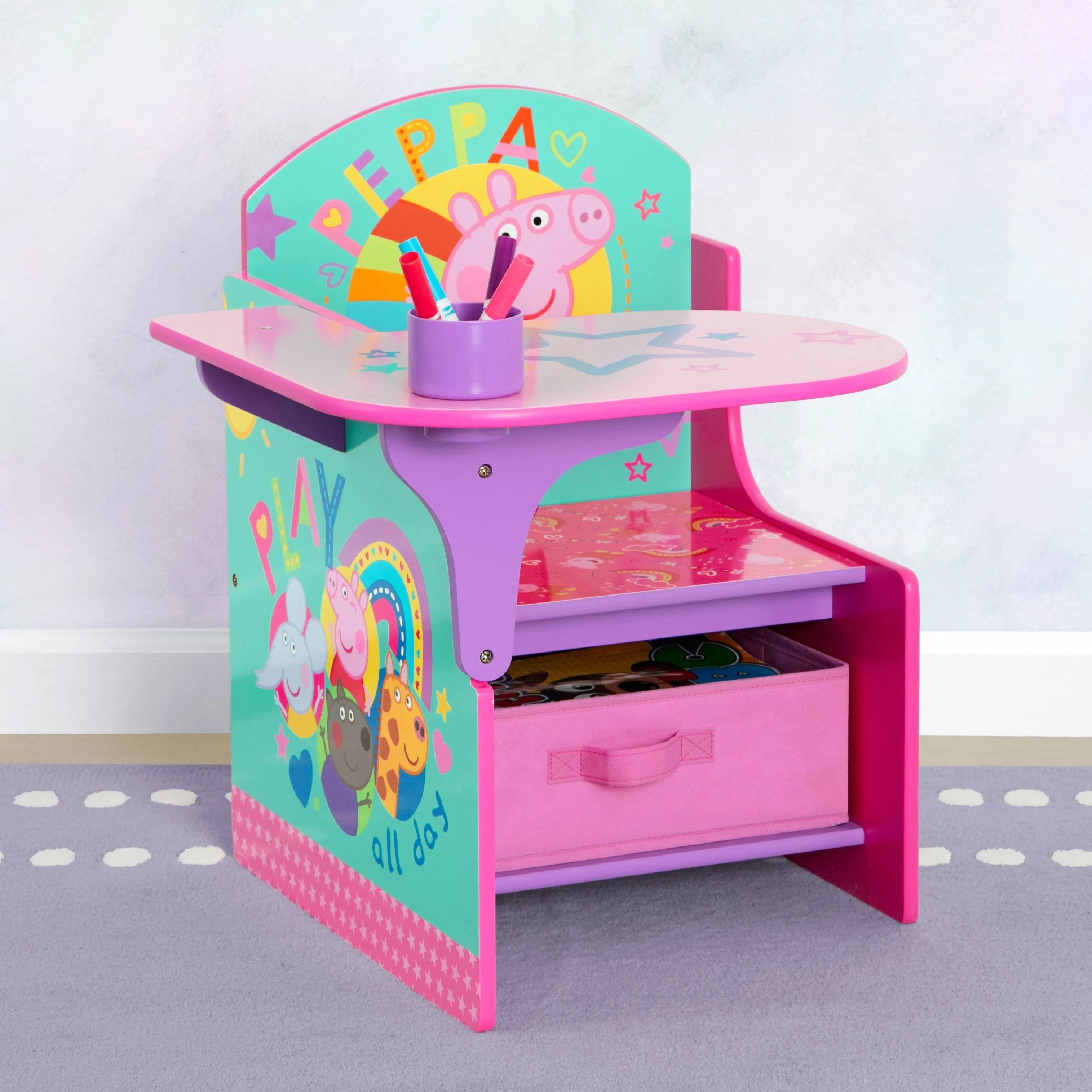 Peppa Pig Big Adventures Chair Desk with Storage Bin