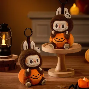 POP MART The Monsters LABUBU Happy Halloween Party Series - Sitting Pumpkin Vinyl Plush Pendant [100% AUTHENTIC]