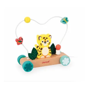 Pull-Along Jaguar Stacker Bead Toy