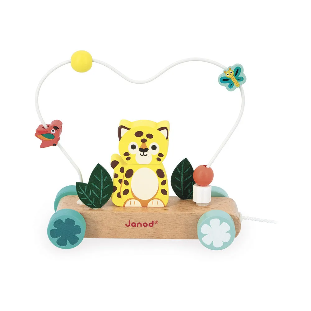 Pull-Along Jaguar Stacker Bead Toy