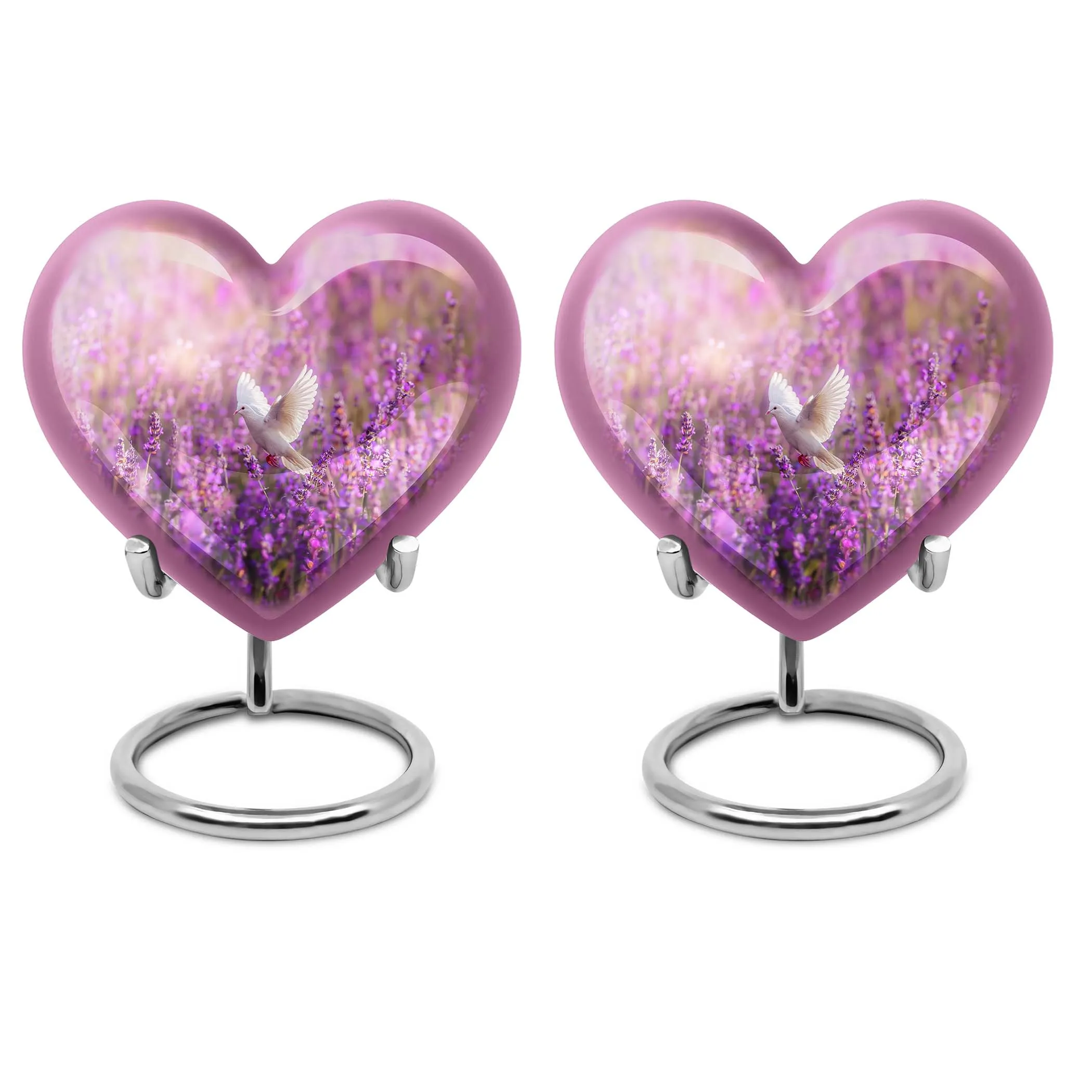 Pure Serenity: White Dove on Purple Burial Urn for Women