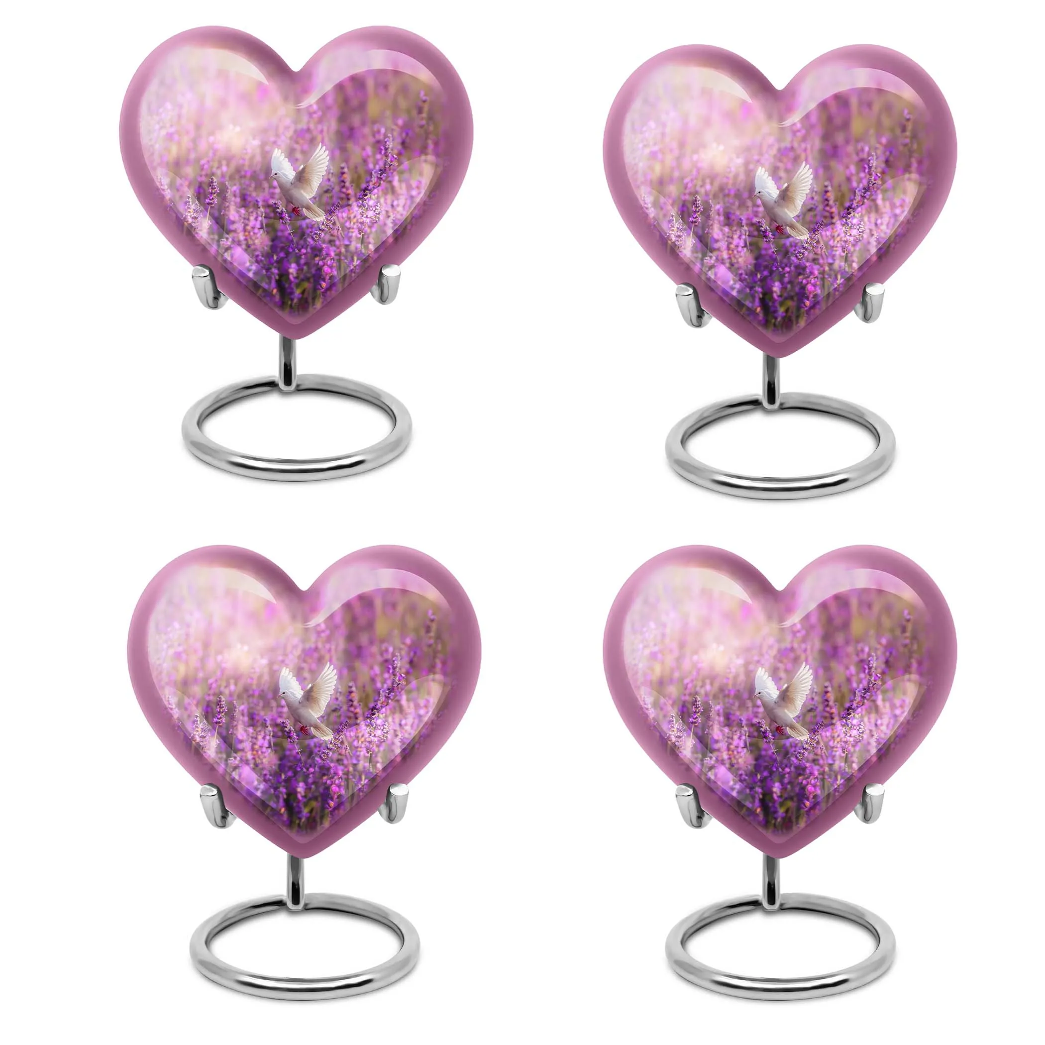 Pure Serenity: White Dove on Purple Burial Urn for Women