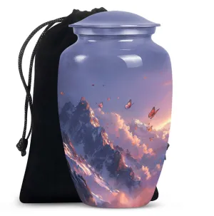 Purple Meadow Elegance - 10 Inch Cremation & Funeral Burial Urn