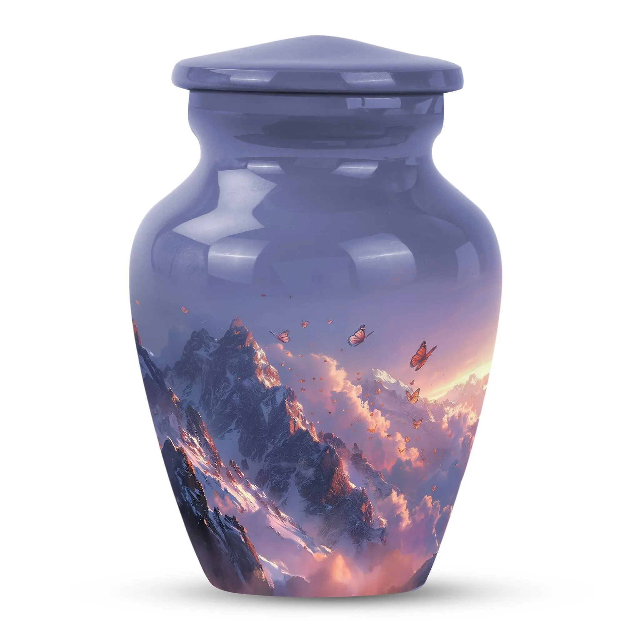 Purple Meadow Elegance - 10 Inch Cremation & Funeral Burial Urn