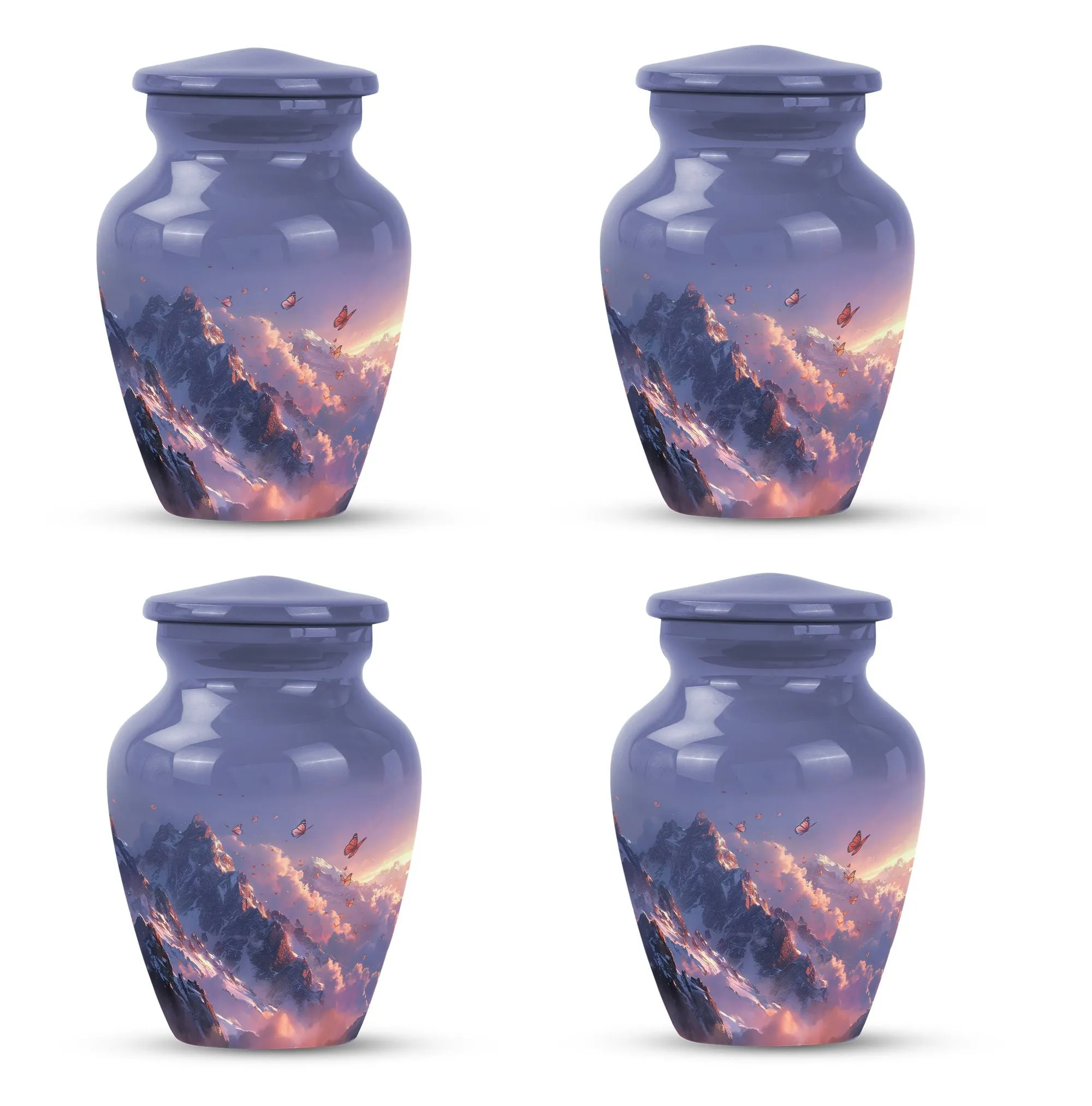 Purple Meadow Elegance - 10 Inch Cremation & Funeral Burial Urn