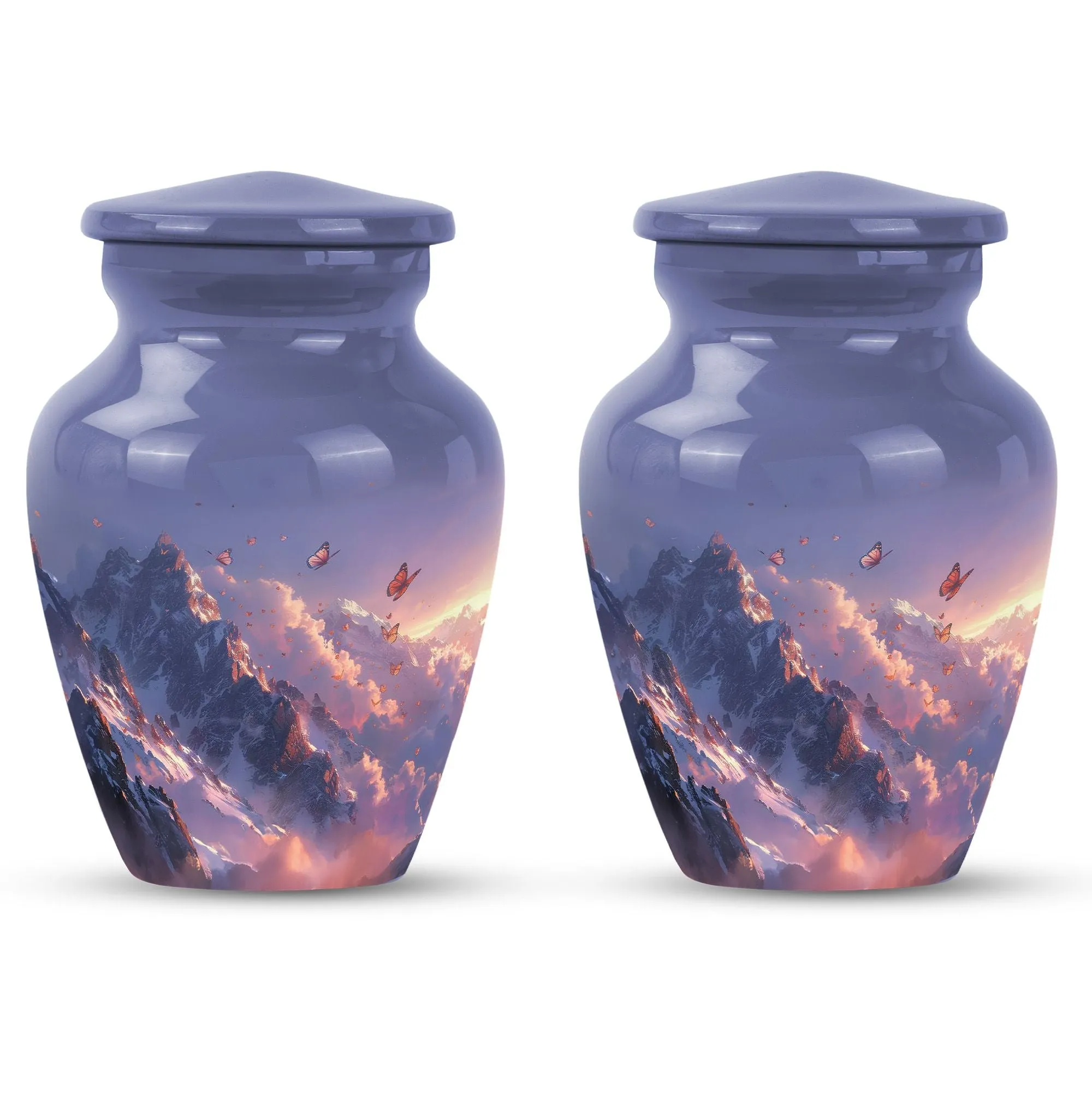 Purple Meadow Elegance - 10 Inch Cremation & Funeral Burial Urn