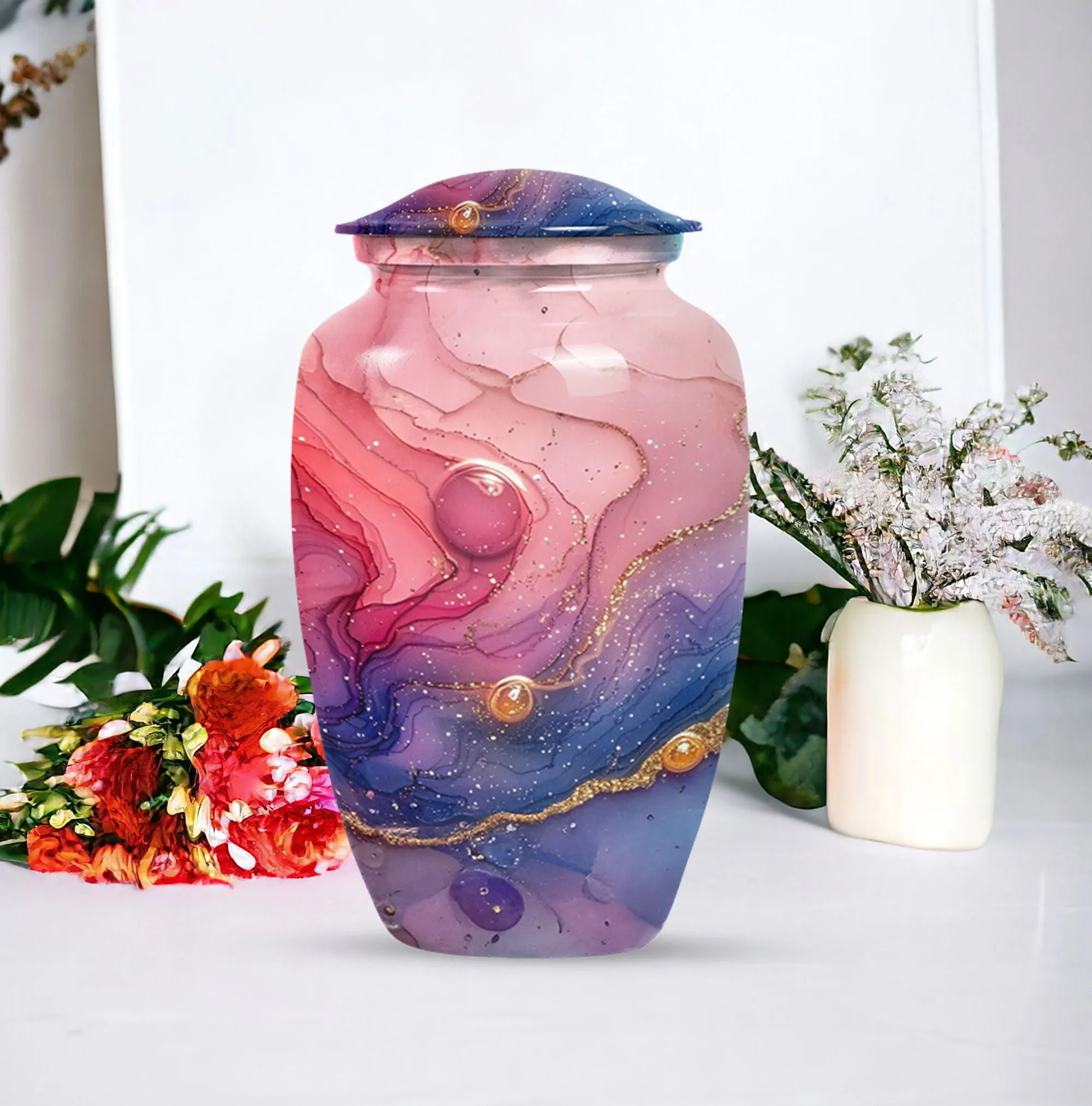 Radiant Enigma Abstract Urn - Majestic Keeper of Burial Ashes