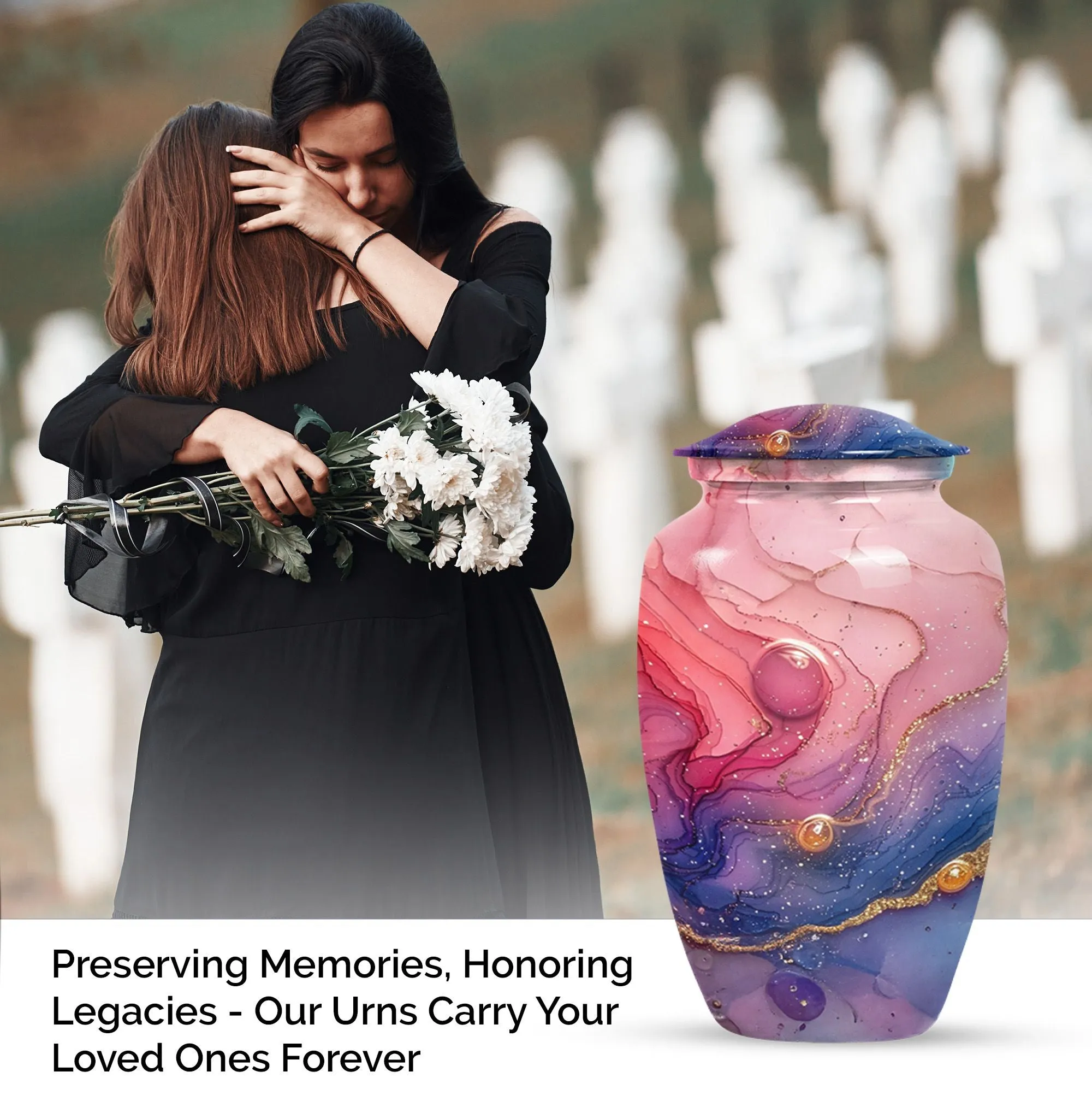 Radiant Enigma Abstract Urn - Majestic Keeper of Burial Ashes