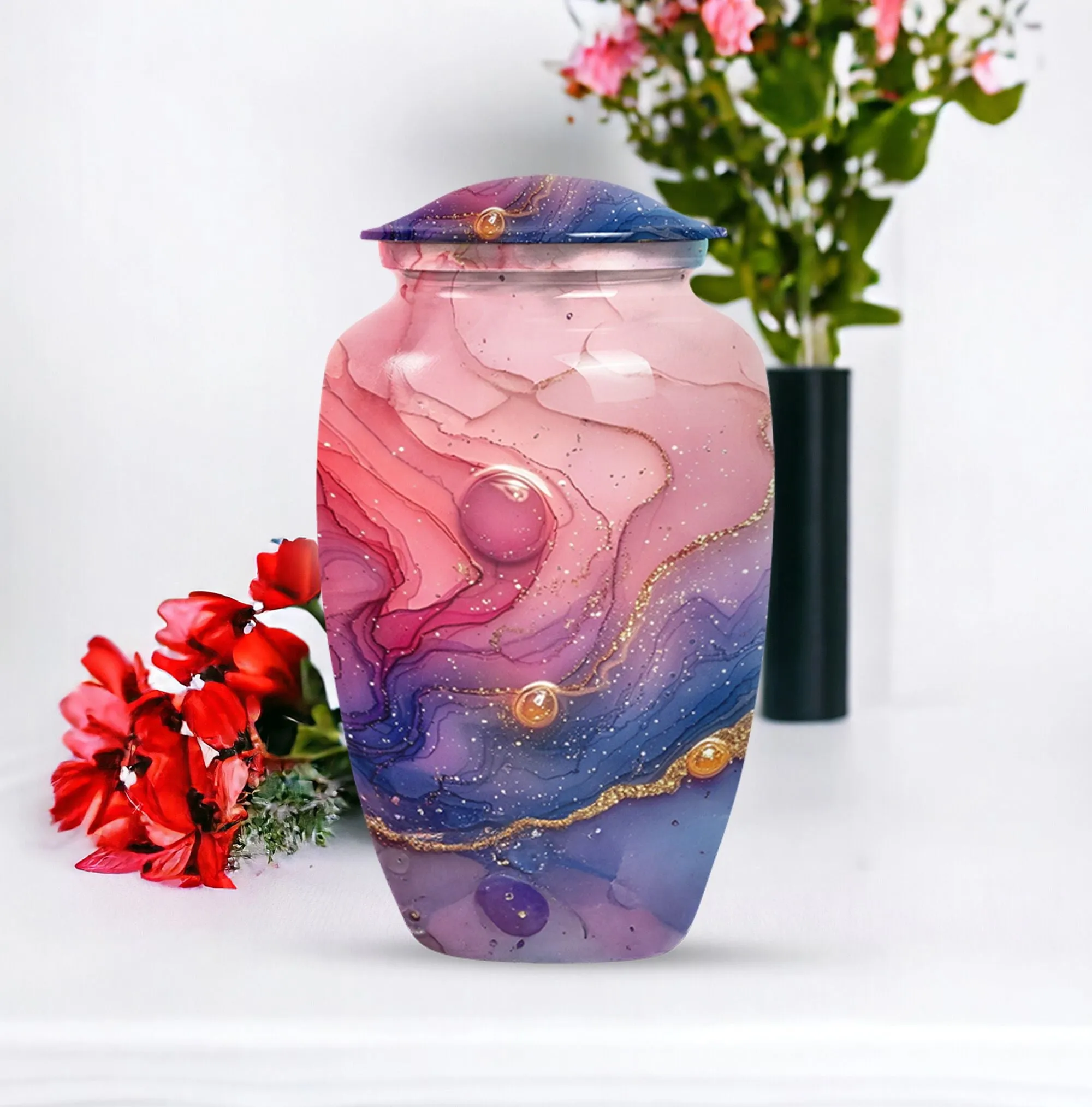 Radiant Enigma Abstract Urn - Majestic Keeper of Burial Ashes