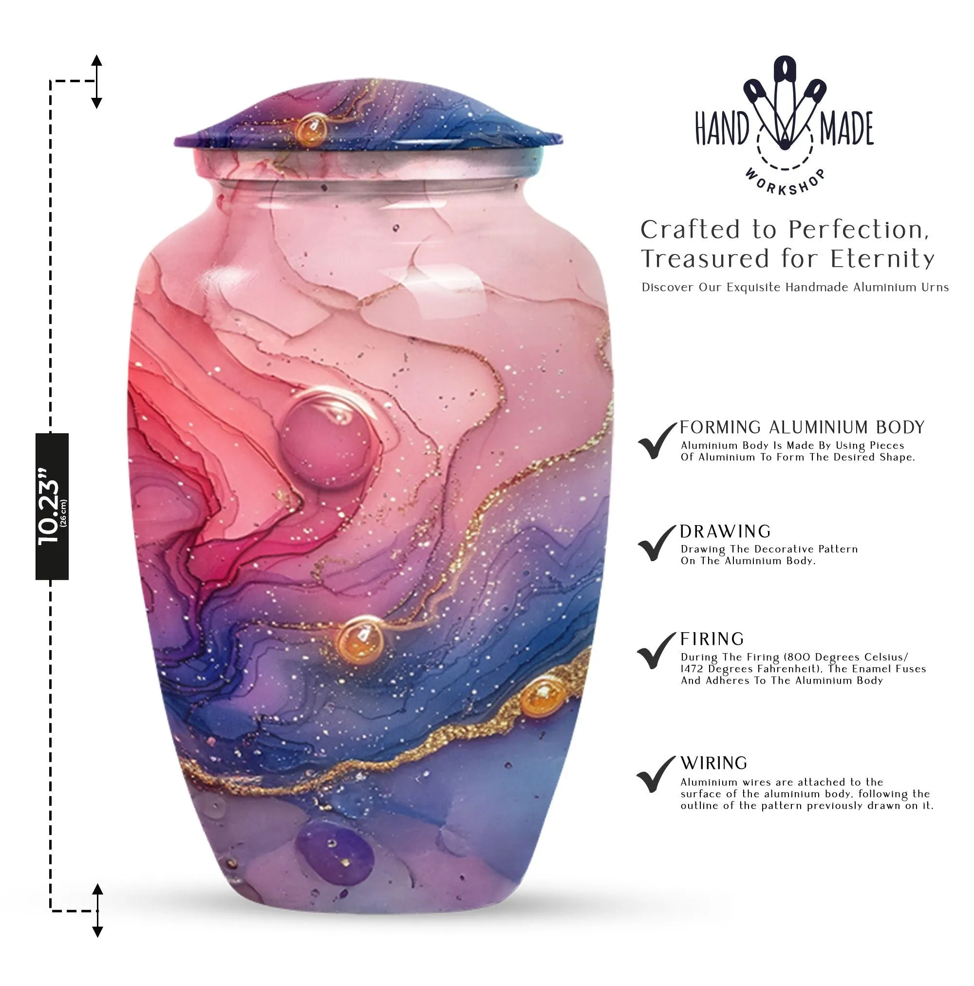 Radiant Enigma Abstract Urn - Majestic Keeper of Burial Ashes